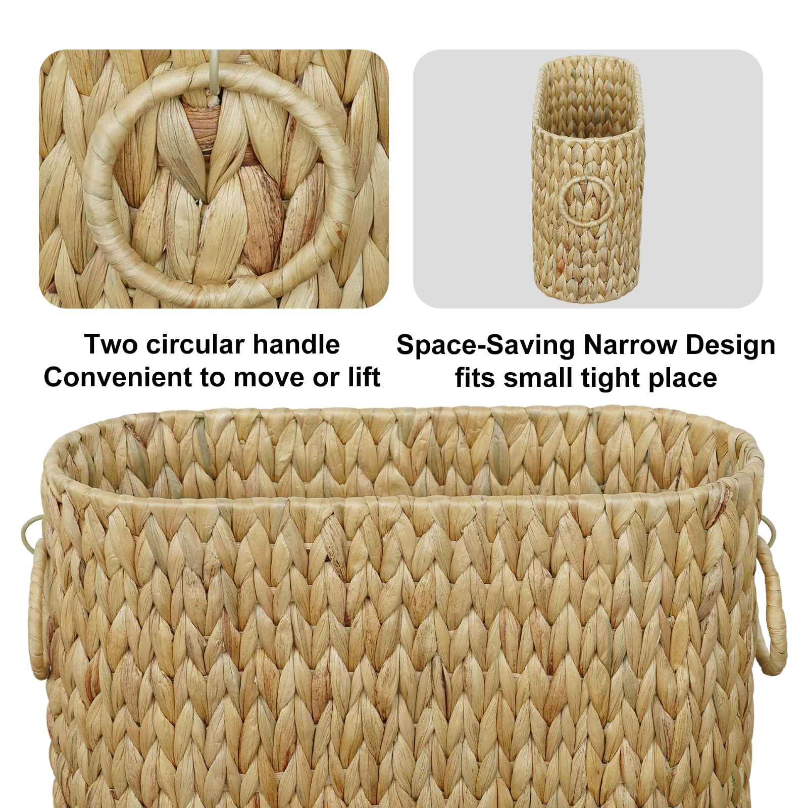 Coeusy Toilet Paper Storage,Water Hyacinth Toilet Paper Baskets Bathroom Organizer,Large Toilet Paper Holder For Up To 9 Mega Ro