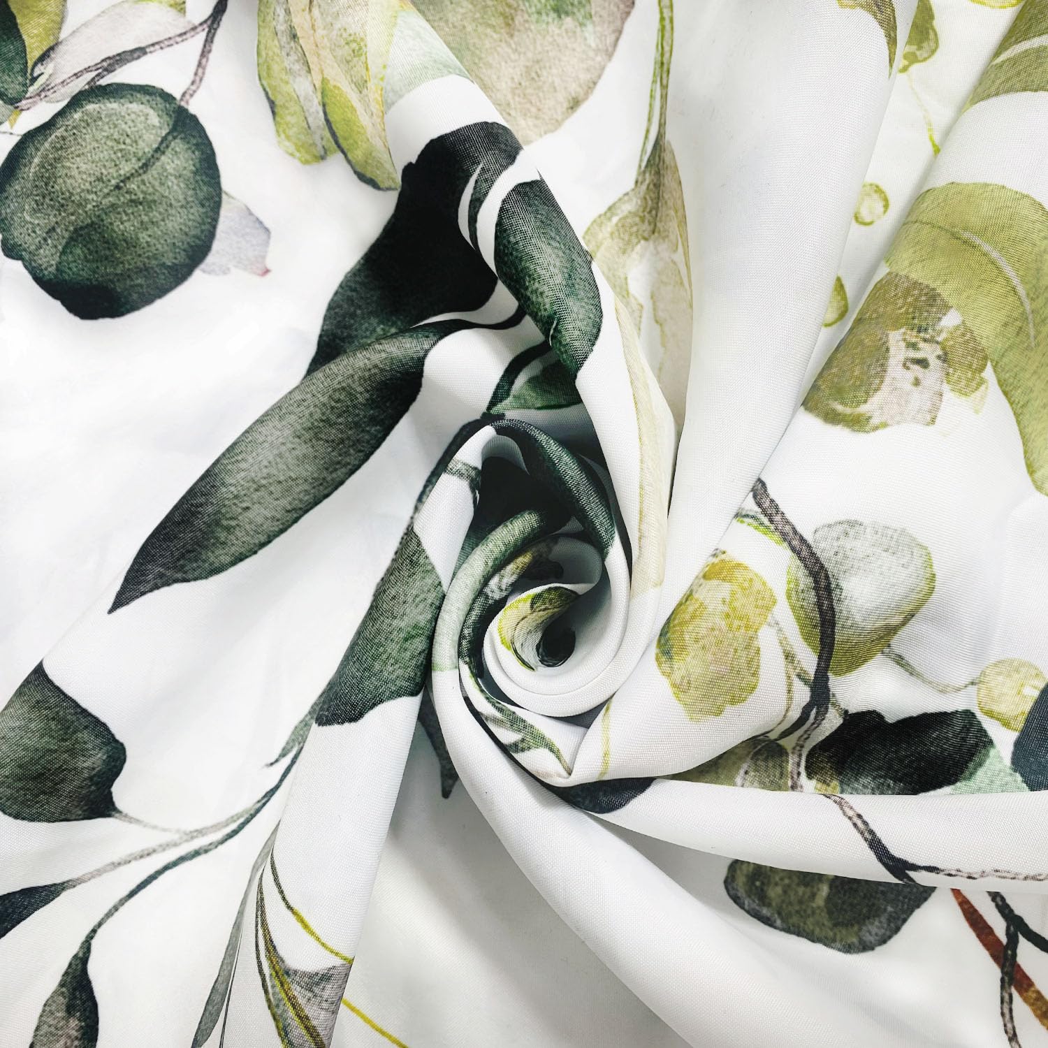Romantic Angels Sage Green Shower Curtain Watercolor Eucalyptus Shower Curtain Leaves Botanical Floral Flower Fabric Bathroom Cu