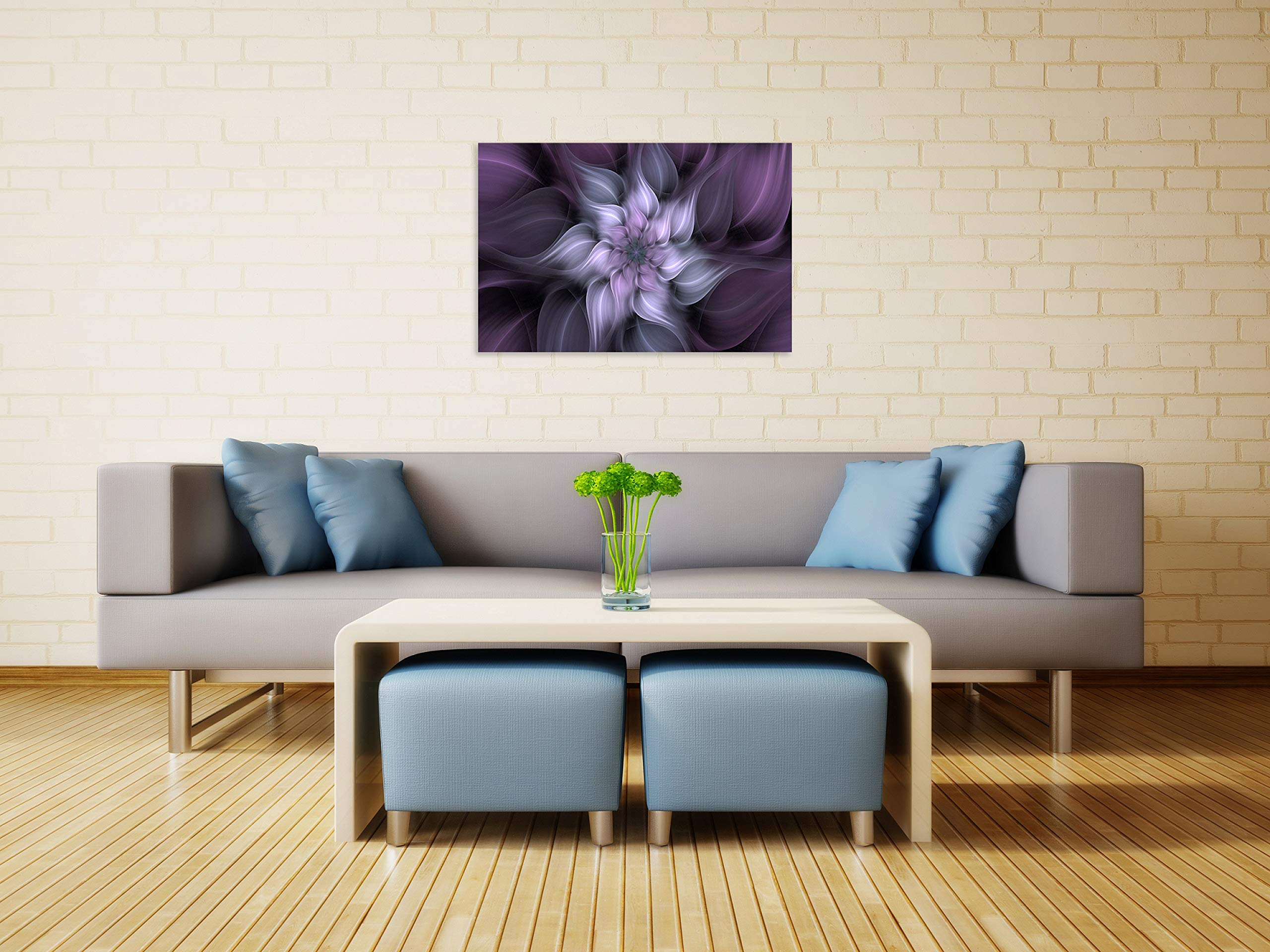 TutuBeer 1 Panel Bauhinia Chinese Redbud Purple Flower Plant Botany Picture Flower Artwork Oil Painting on Canvas Stretched and Framed 16x24 inch Print Home Decor Living Room Bedroom Wall Art Hanging
