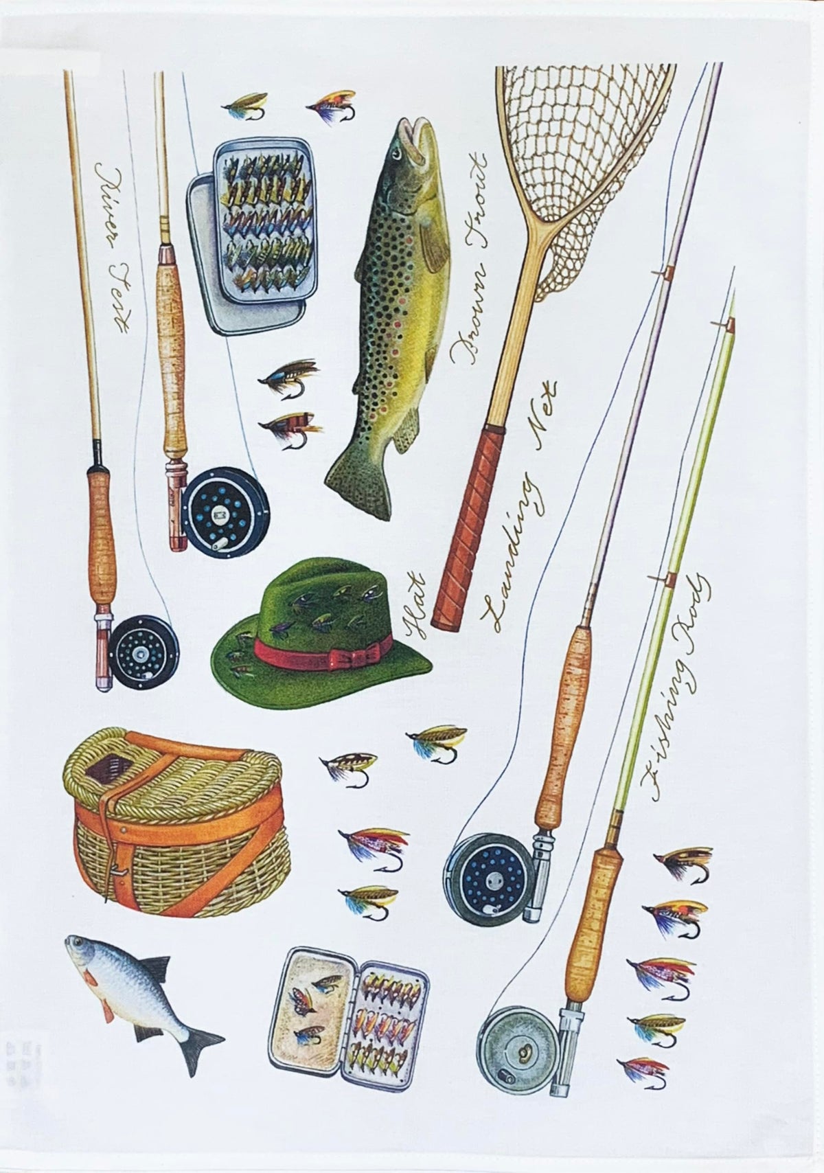 Half A Donkey Gone Fishing Large Cotton Tea Towel