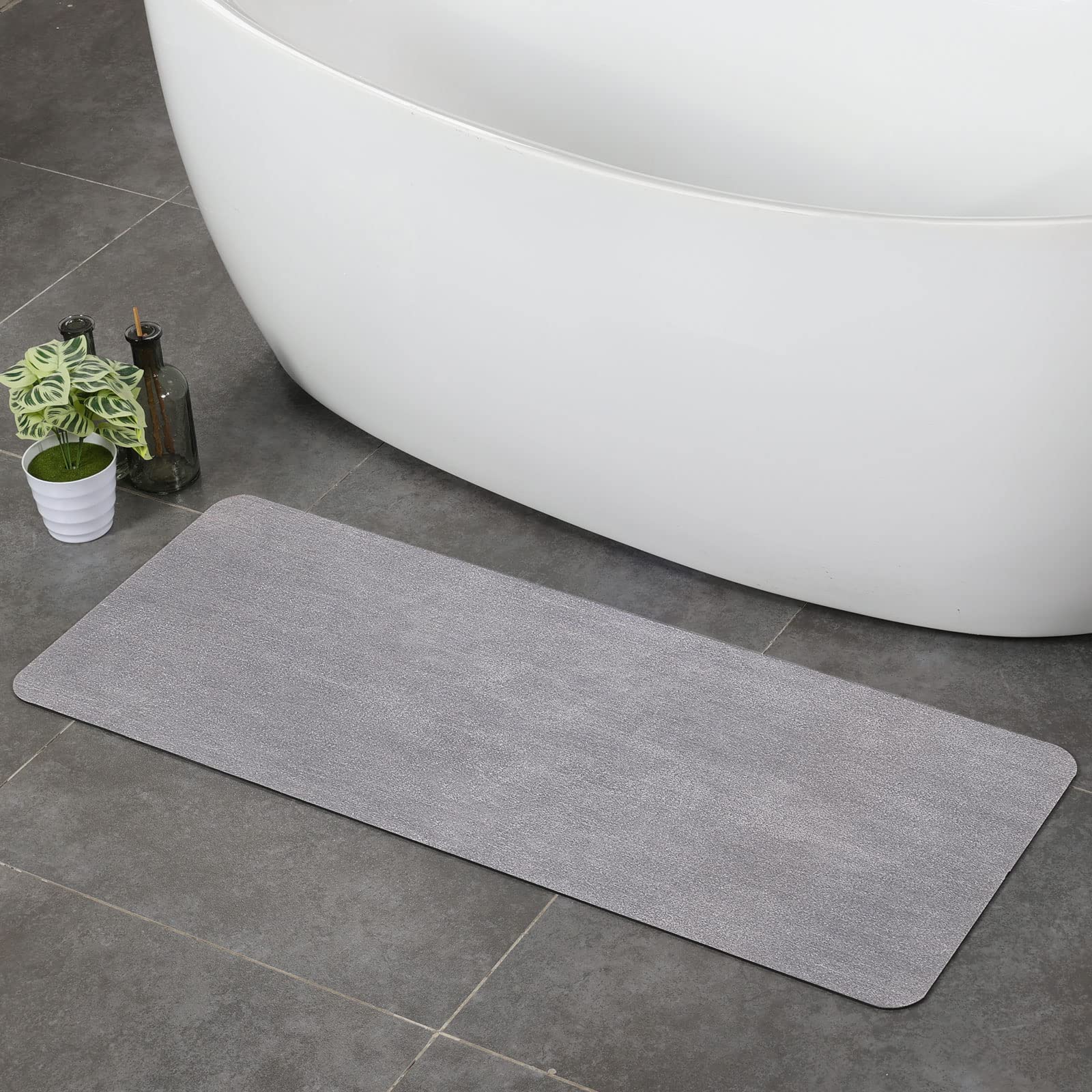 Stiio Large Bath Mat Rug17X43 Inches, Super Absorbent Quick Dry Bathroom Rugs Non-Slip, Thin Kitchen Mats That Fit Under Door, L