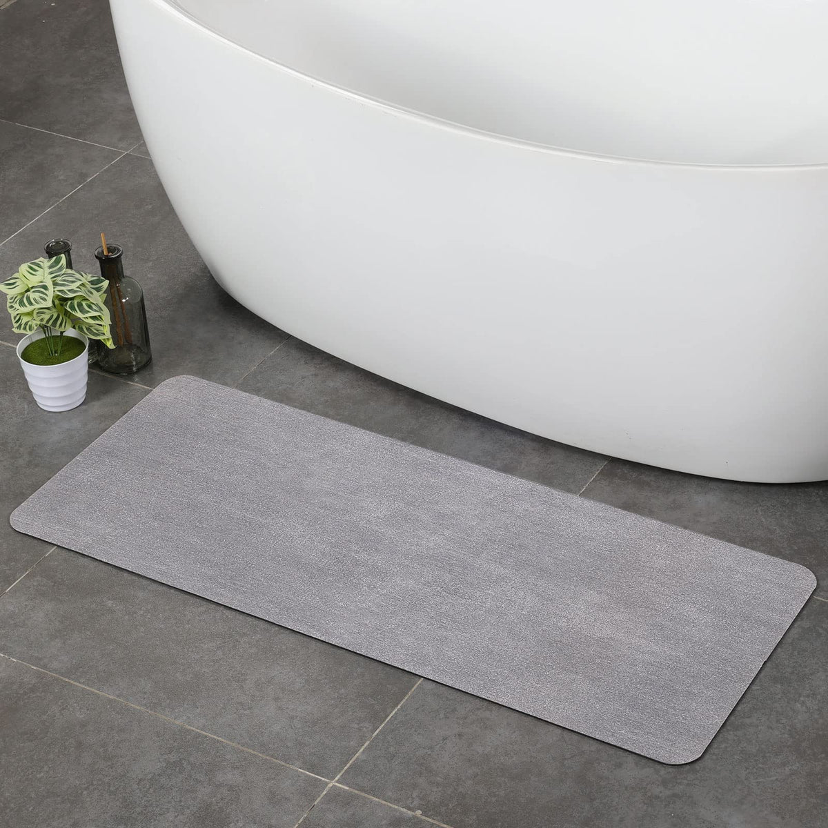 Stiio Large Bath Mat Rug17X43 Inches, Super Absorbent Quick Dry Bathroom Rugs Non-Slip, Thin Kitchen Mats That Fit Under Door, L