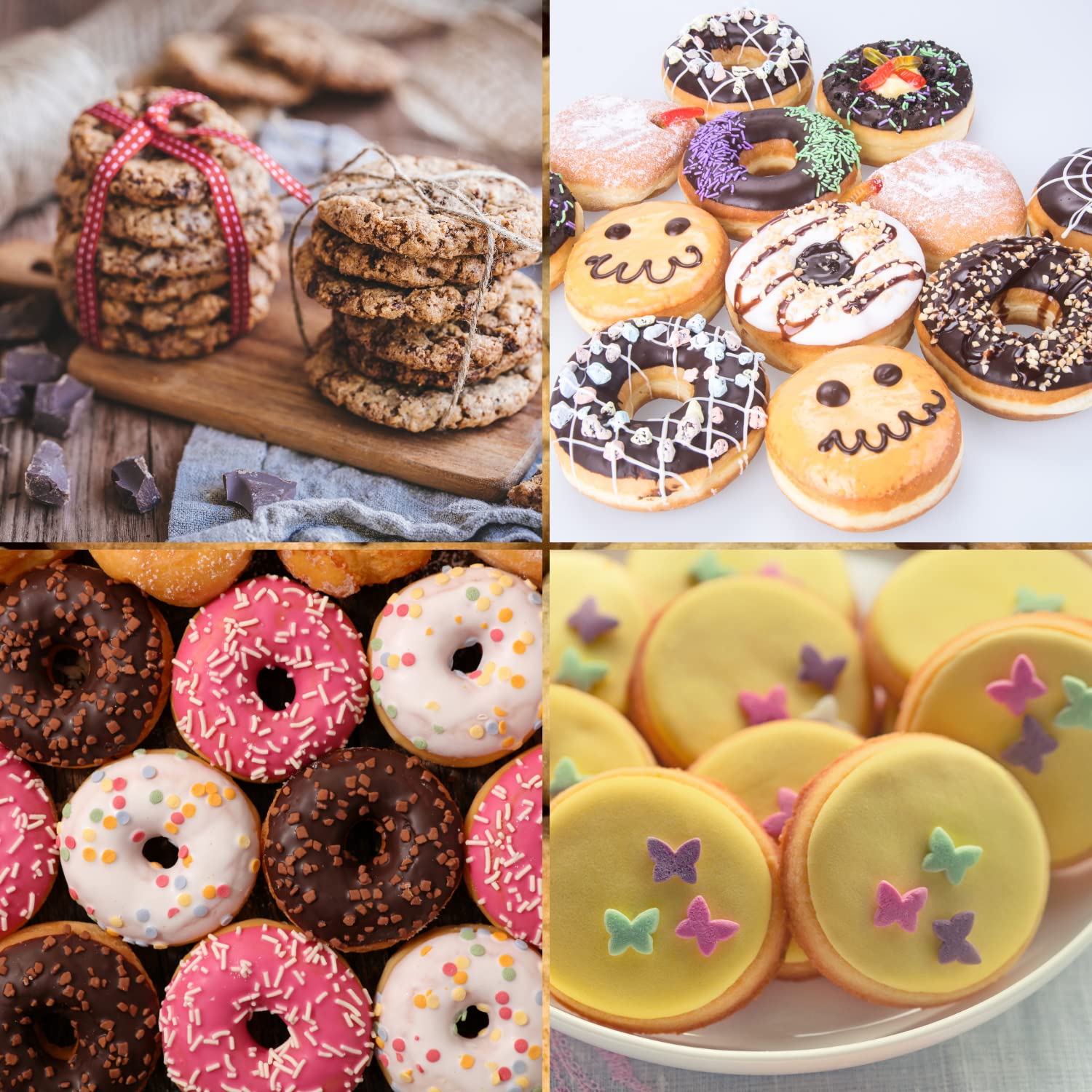 Crethinkaty 5.2In Round Cookie Cutter For Baking, 8Pcs Round Cookie Biscuit Cutter Set For Making Donut Pies Scone(5.2/4.7/4/3.2