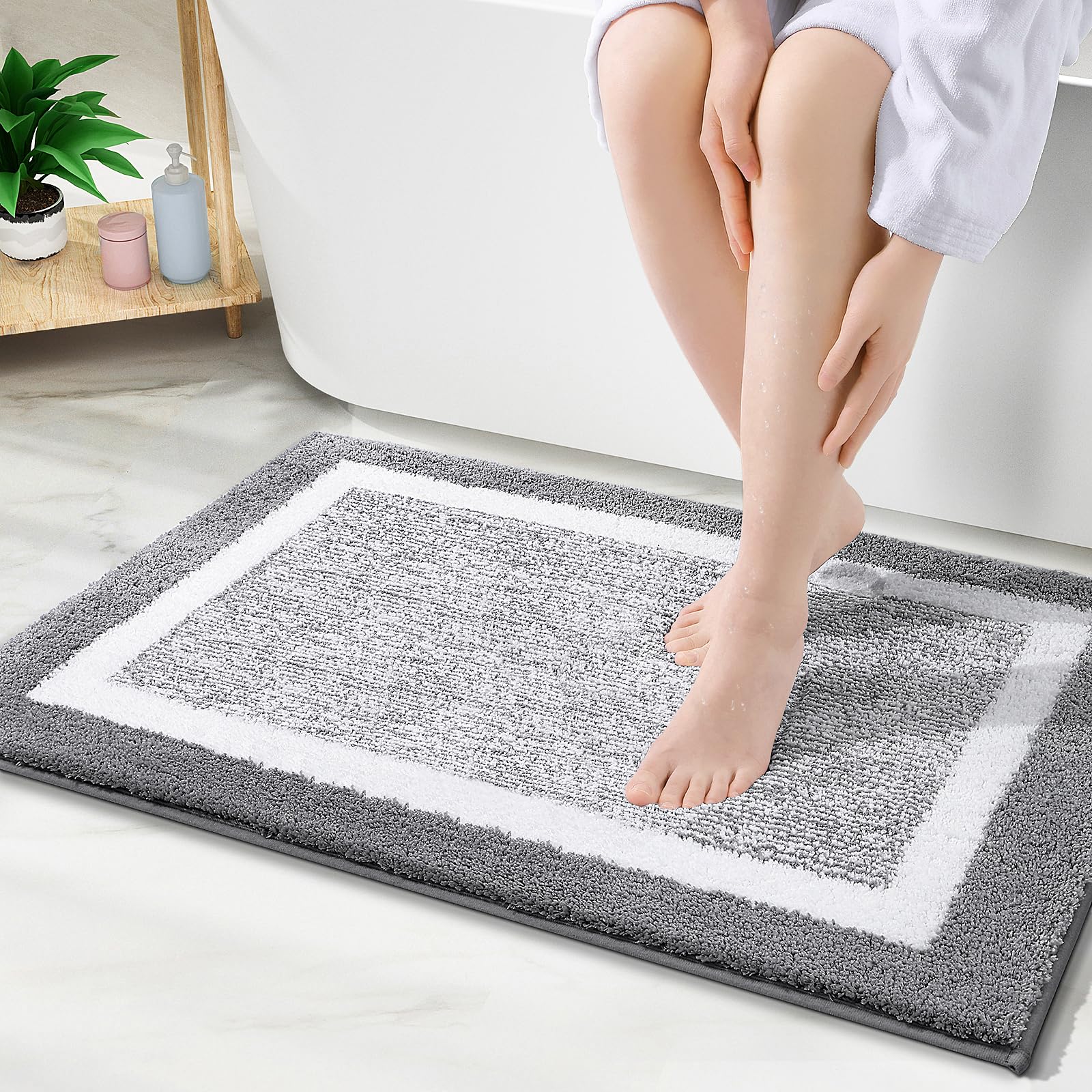 Olanly Bathroom Rugs 36X24, Extra Soft And Absorbent Microfiber Bath Mat, Non-Slip, Machine Washable, Quick Dry Shaggy Bath Carp