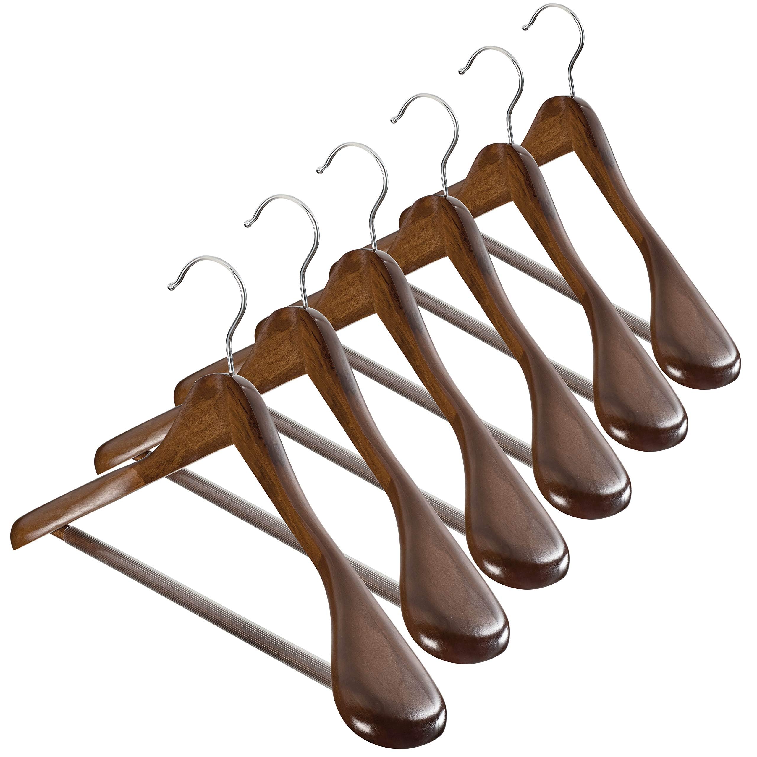 Premium Wooden Hangers- Durable Coat Hangers For Closet, Sweater Hangers Jacket Hangers And Suit Hangers- Wide Shoulder Non-Slip