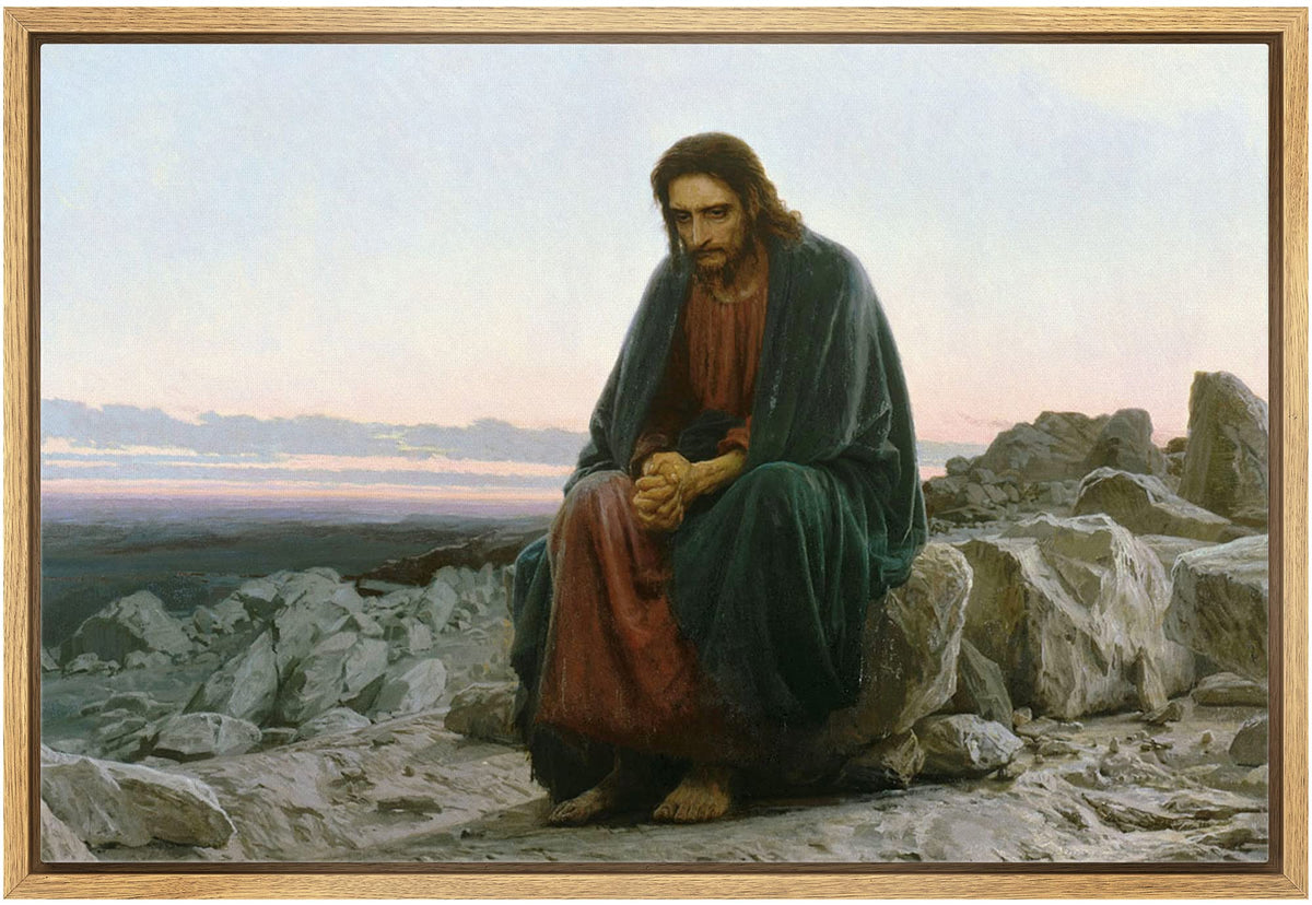 Wall26 Framed Canvas Print Wall Art Jesus Christ In The Desert By Ivan Kramskoi People Historic Illustrations Fine Art Tradition