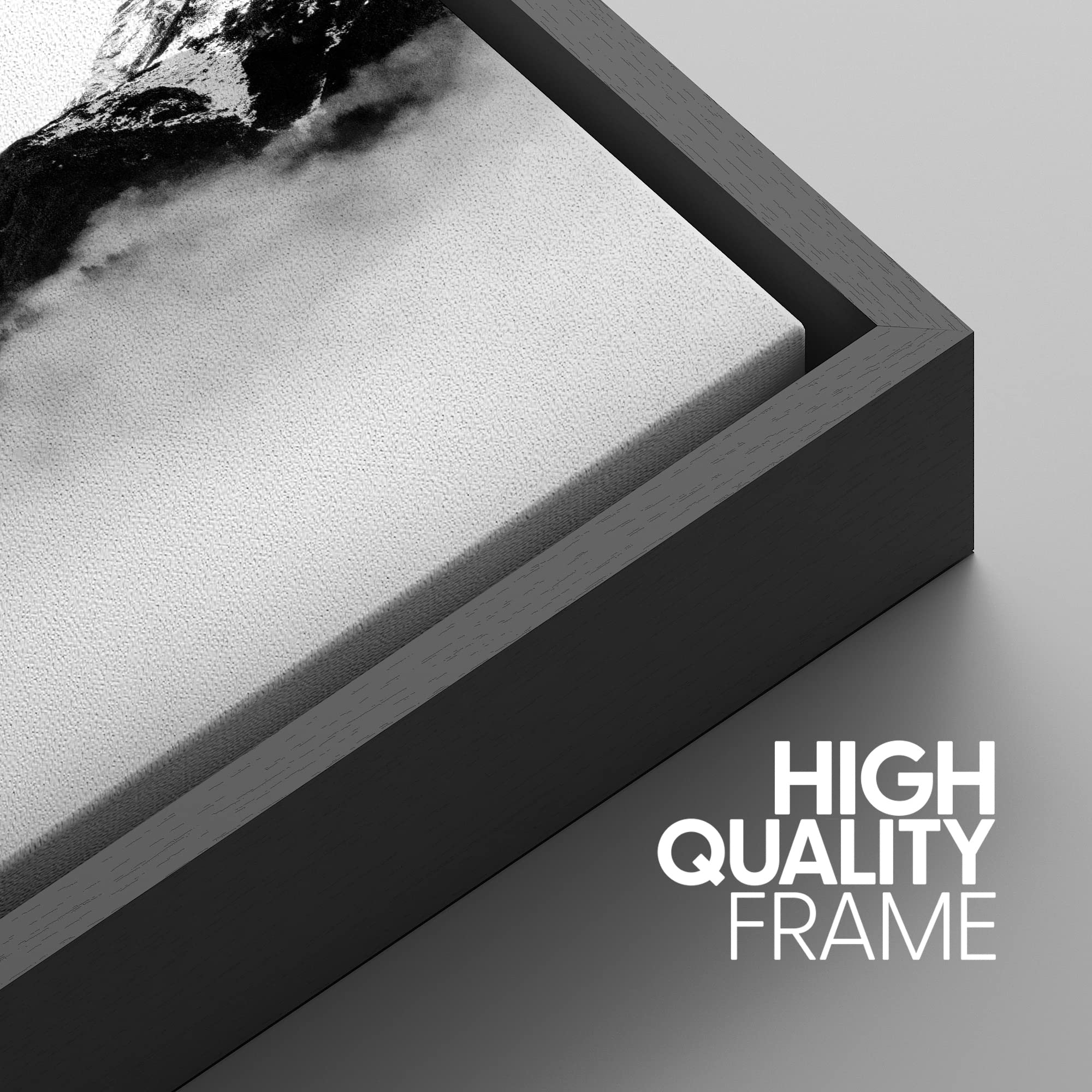 Signwin Framed Canvas Print Wall Art Set Black & White Misty Winter Mountain Snow Collage Nature Wilderness Photography Modern A