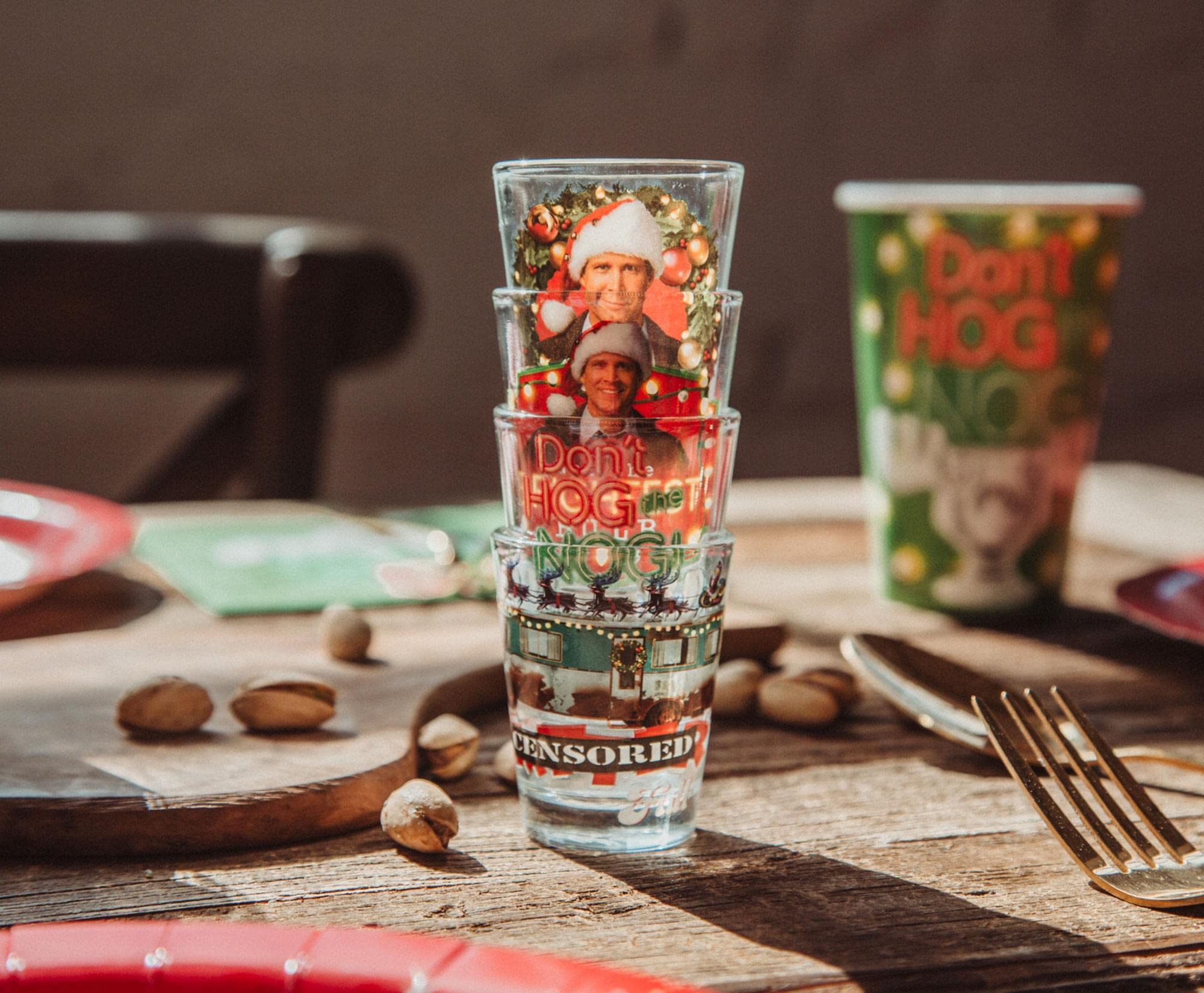 National Lampoons Christmas Vacation 4 Piece Mini Glass Set