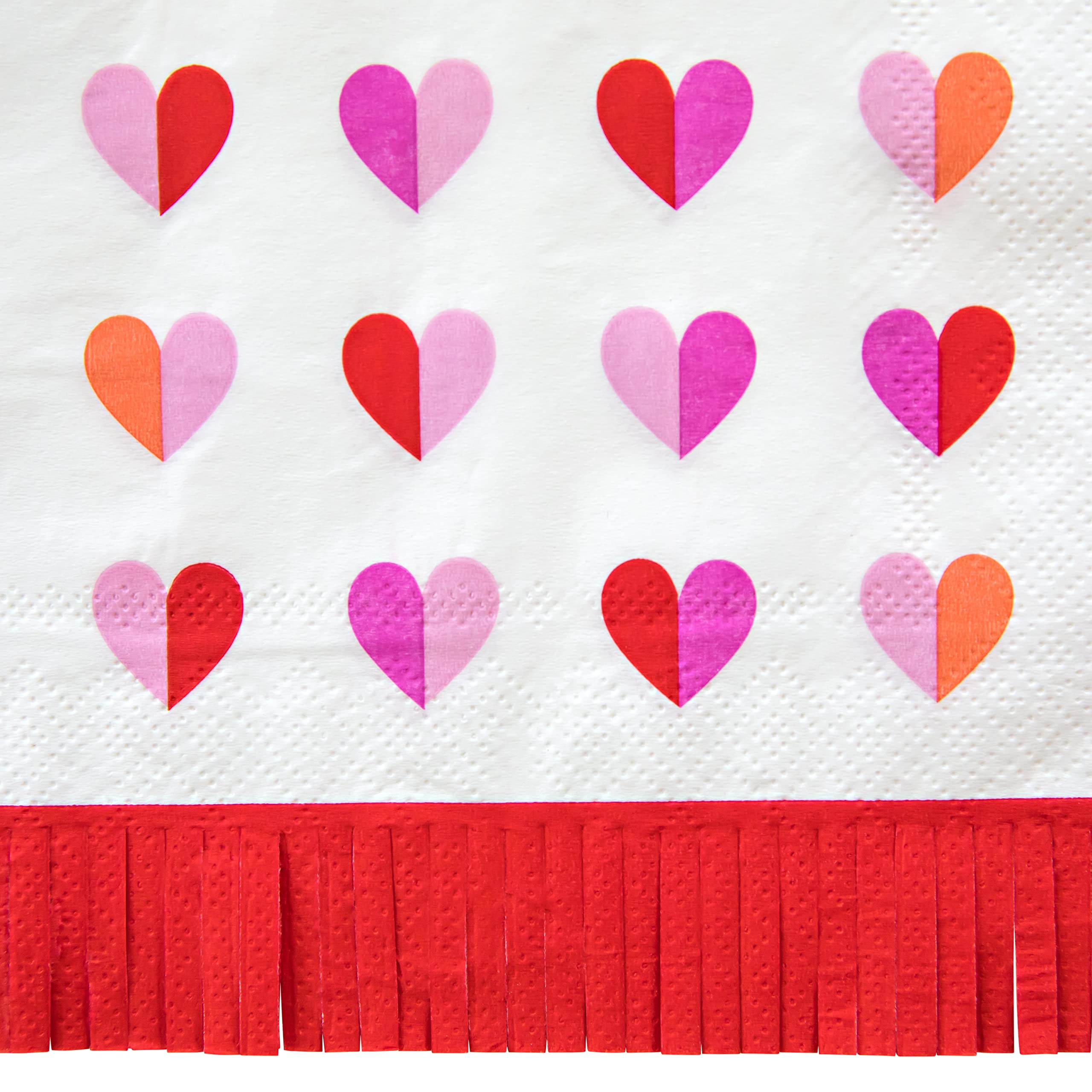 With All My Heart Lunch Napkin With Die Cut Fringe Border (20 Count)