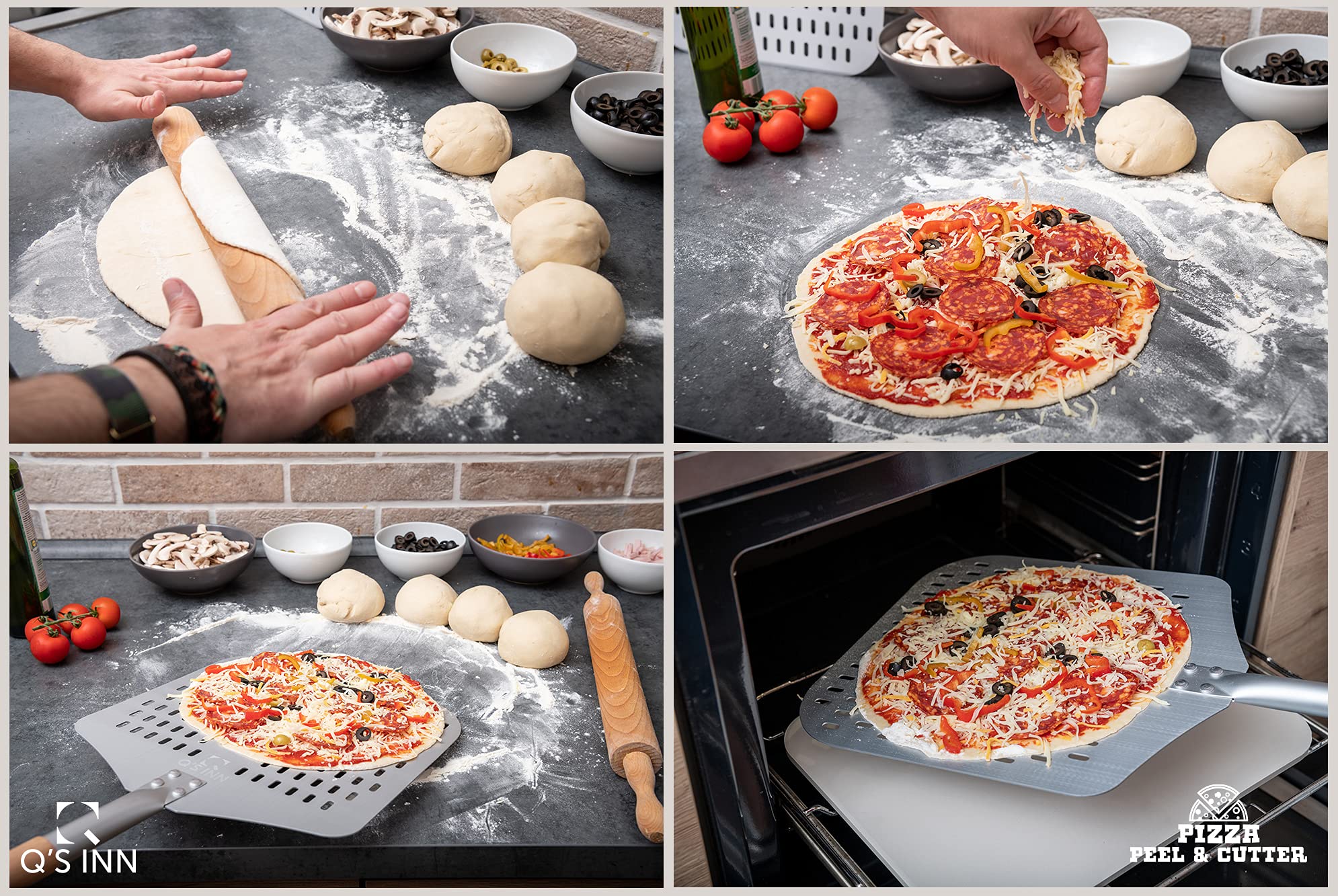 Pizza Peel 12 Inch With 18 Inch Wooden Detachable Handle For Easy Storage Pizza Paddle For Home Made Pizza By Qs Inn