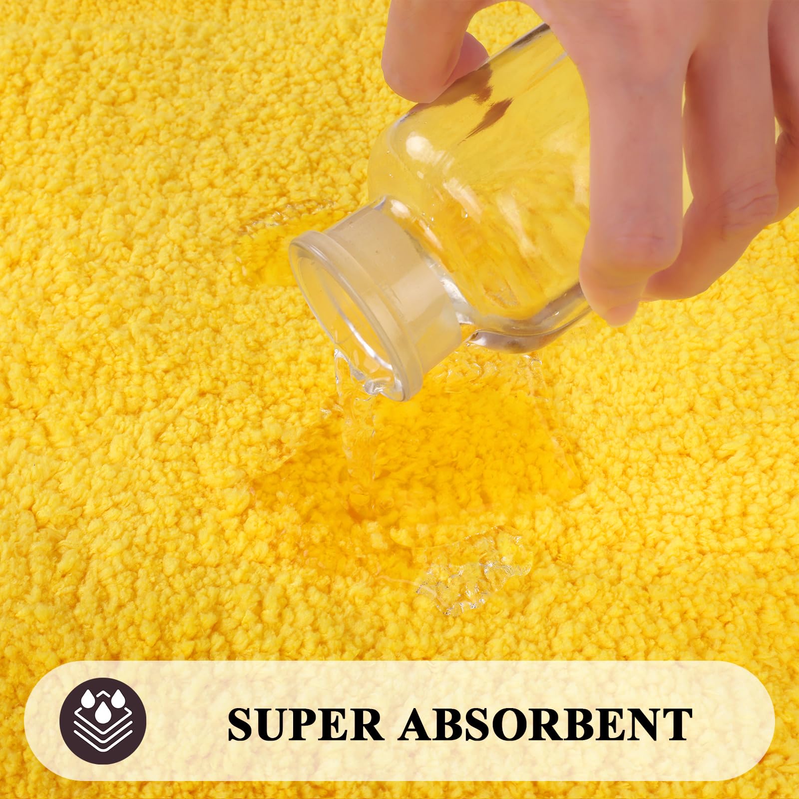 SHACOS Super Soft Bathroom Rugs Set of 2 Pieces 20x32 inch Non Slip Bath Rugs for Bathroom Microfiber Water Absorbent Bath Mats Plush Bathroom Carpet Machine Wash Dry  Yellow