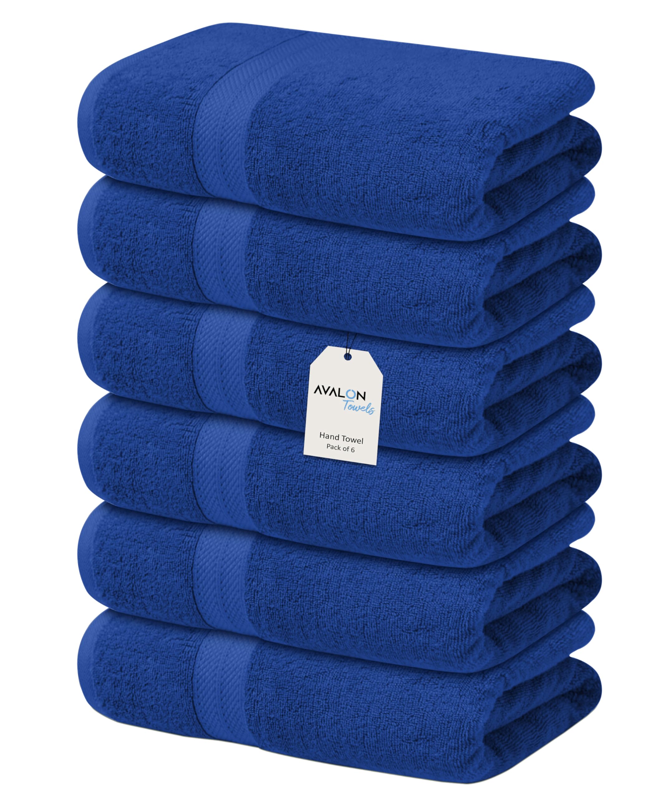 Avalon Luxury Hand Towels Size 16x28 Inches Pack of 6 - Premium Cotton  Soft and Highly Absorbent Hand Towels for Bathroom  600 GSM Face Towels  Hotel & Spa Quality  Quick Dry (Royal Blue)