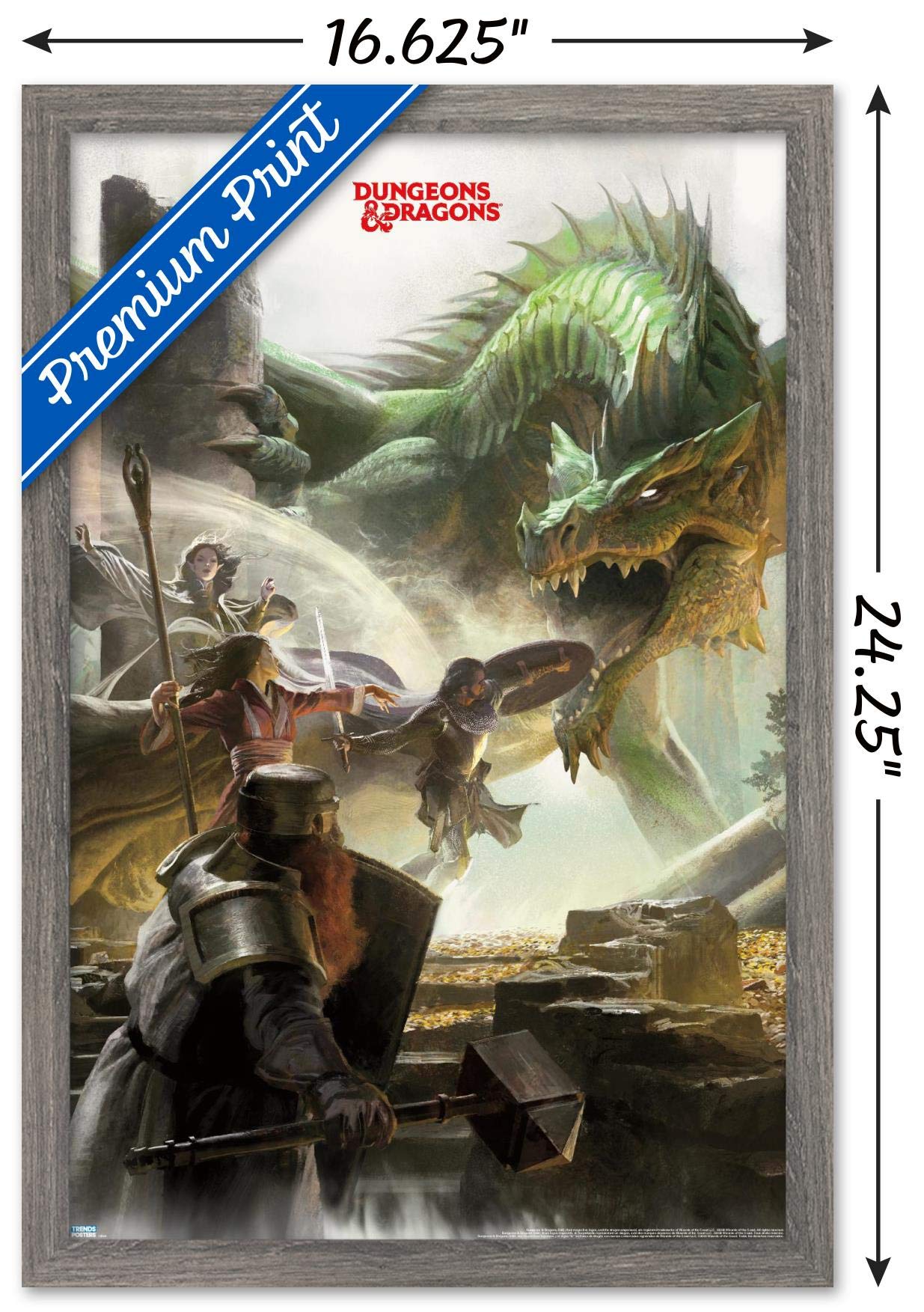 Trends International Dungeons And Dragons - Adventure Wall Poster, 14.725'' X 22.375'', Barnwood Framed Version