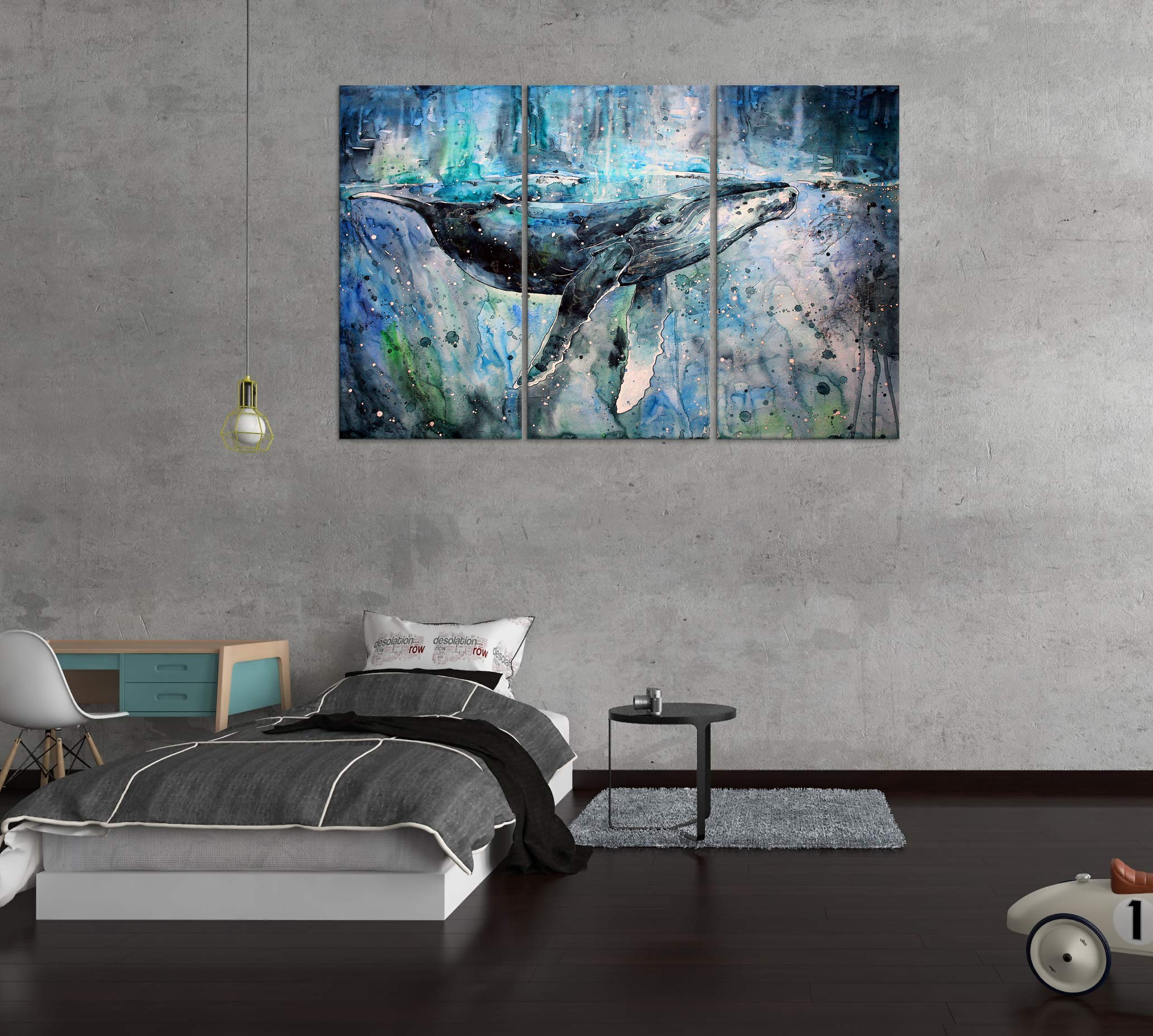 Blue Whale Wall Art Decor Modern Artwork Canvas Painting Prints Pictures Home Decor For Living Room Dining Room Bedroom