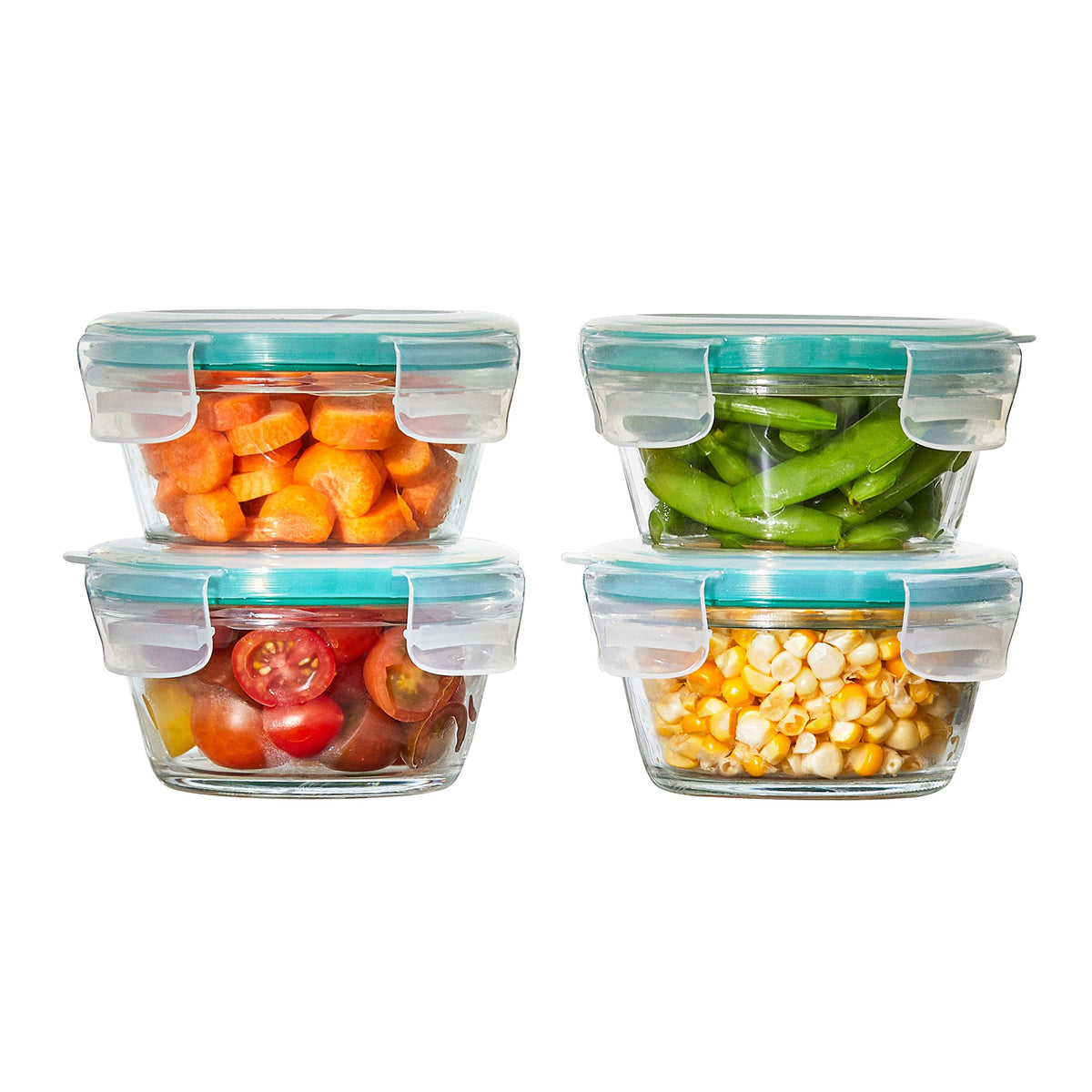 Oxo Good Grips 8 Piece Prep, Serve And Store Smart Seal Glass Food Storage Set