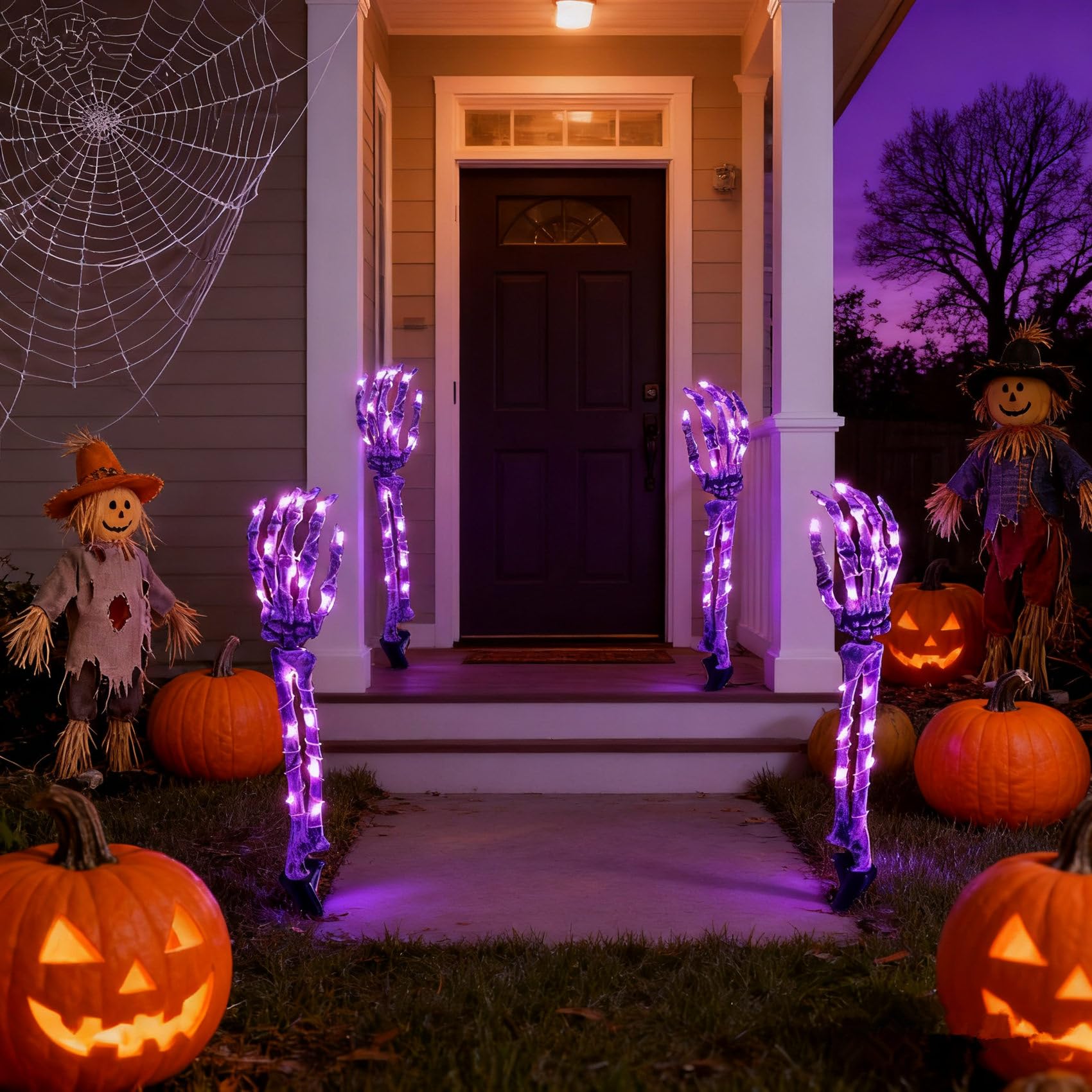 Halloween Decoration Outdoor Skeleton Light Arm Stake Decor Halloween Decorations Indoor Glowing Skeleton Hands Arms Scary Reali