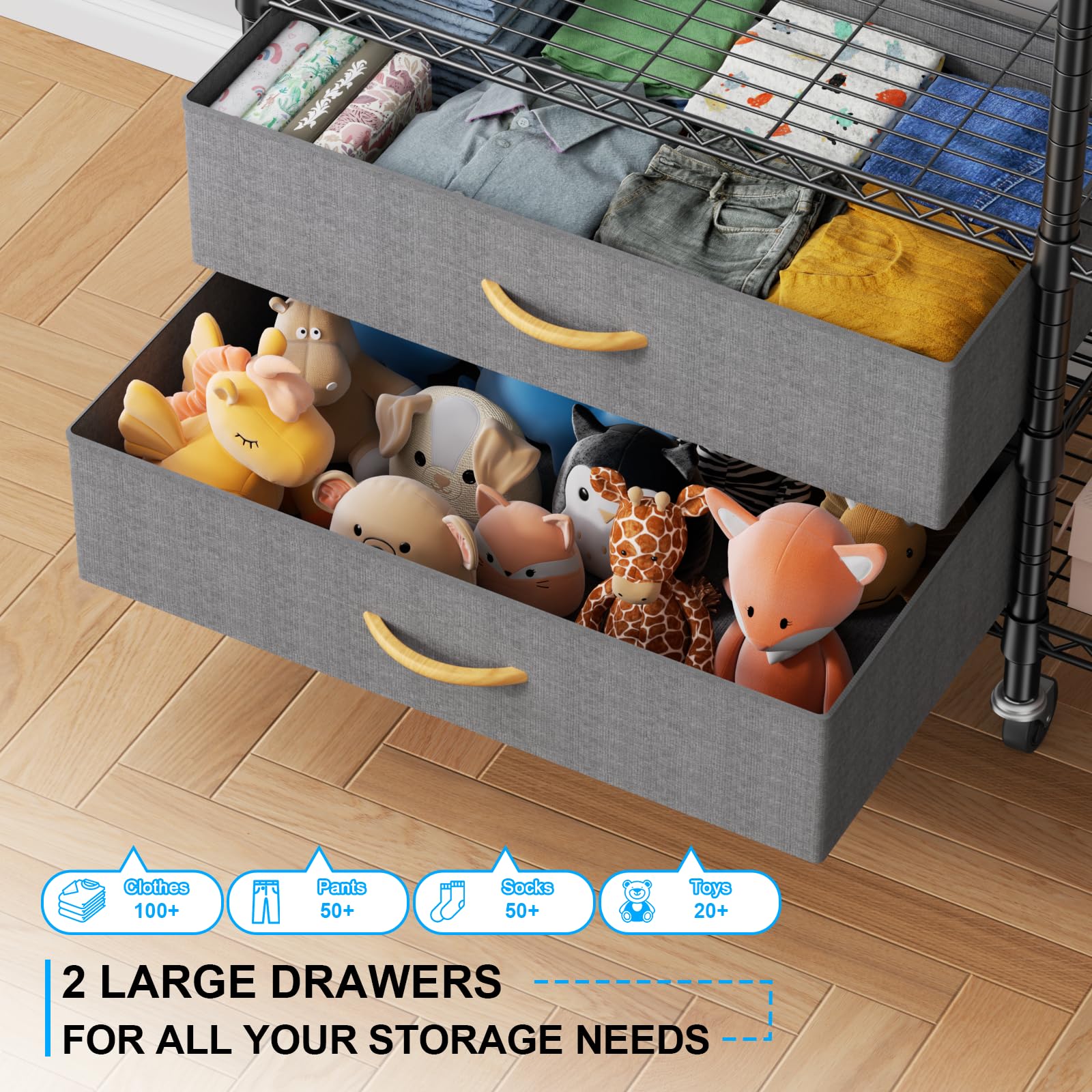 Ulif F3R Heavy Duty Clothes Rack(With Lockable Wheels)Freestanding Clothing Racks For Hanging Clothes