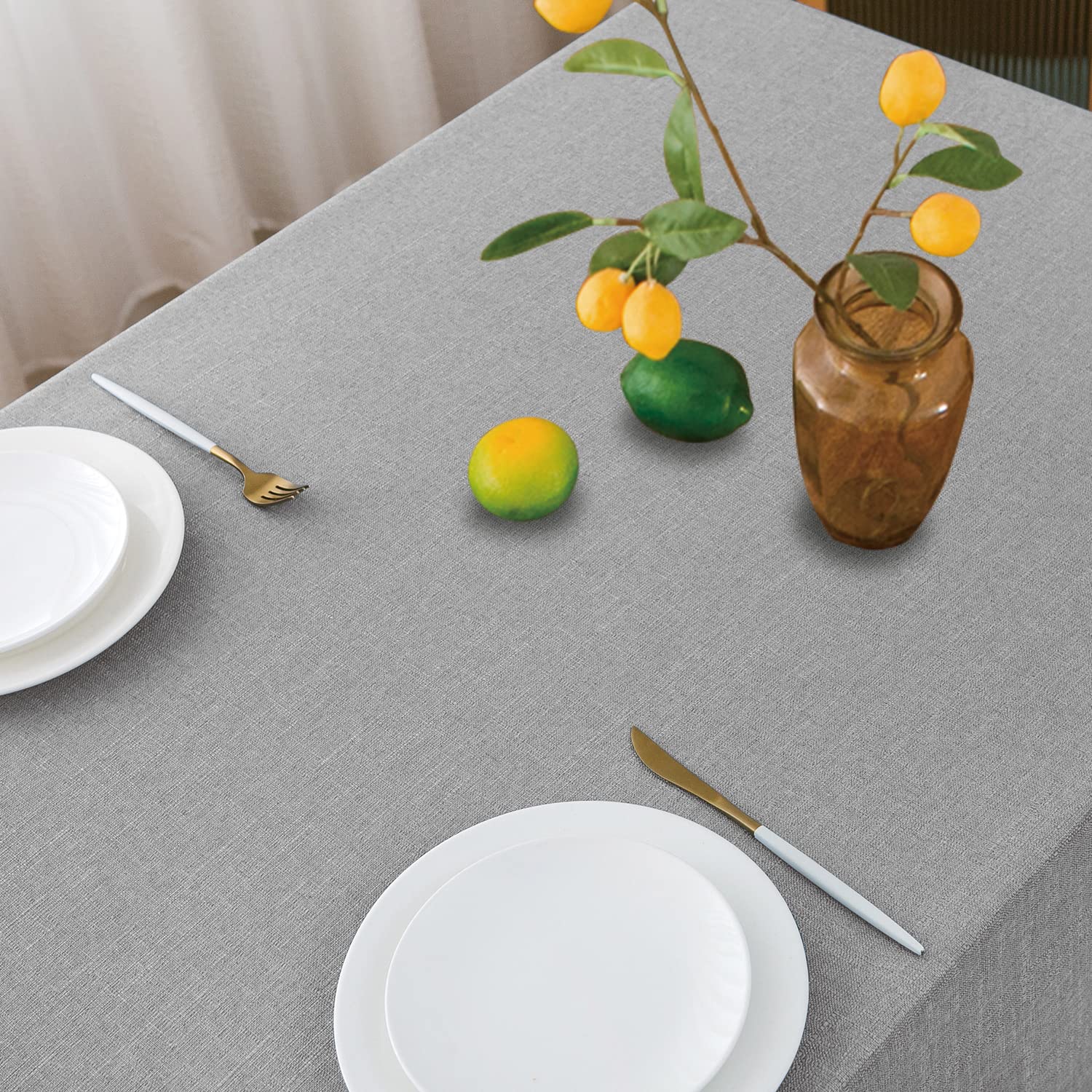 Nlmuvw Linen Table Cloth For Square Table Waterproof Wrinkle Resistant Buralp Textured Tablecloth Decorative Table Cover For Kit