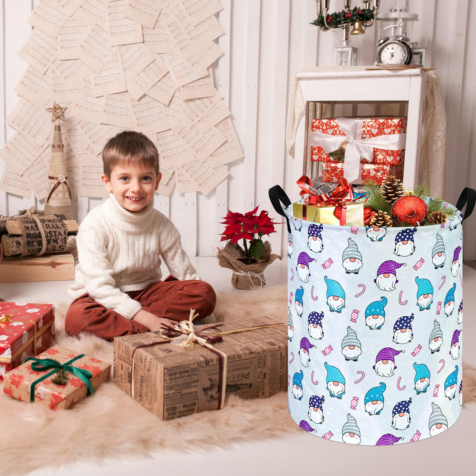 Maizmz Baby Storage Basket,Large Kids Hamper Toys Gift Organizer Bins Laundry Hamper Waterproof Clothes Organizer Nursery Hamper