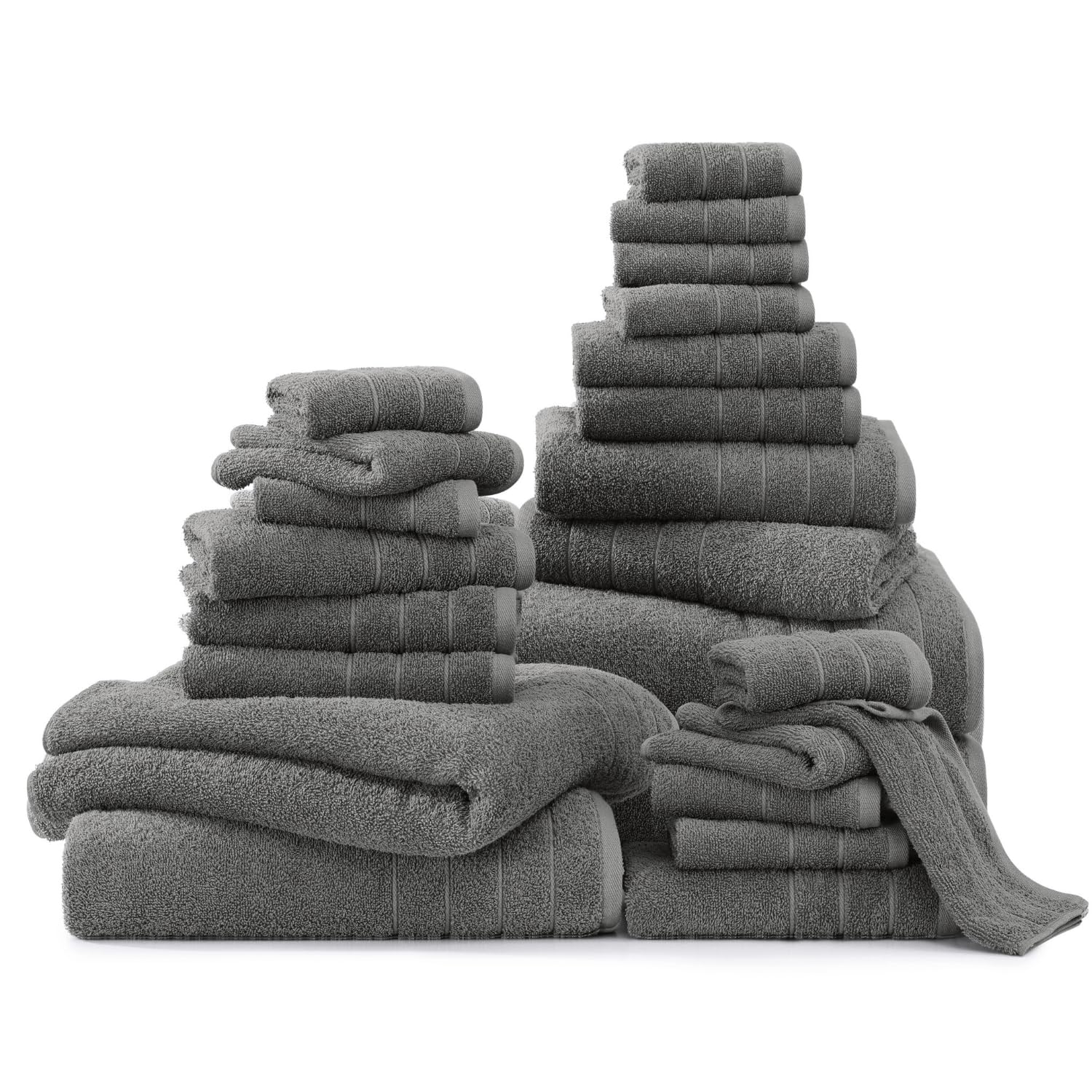 Casa Platino 24 Piece 100% Cotton Towel Set, 2 Bath Sheets, 2 Large Bath Towels(30''X 60''), 2 Gym Towels(24'' X48''), 6 Hand To