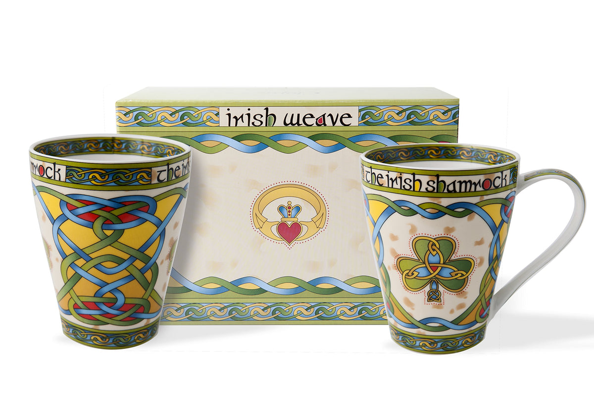 Royal Tara Irish Shamrock Mug - Irish Weave (Set Of 2)