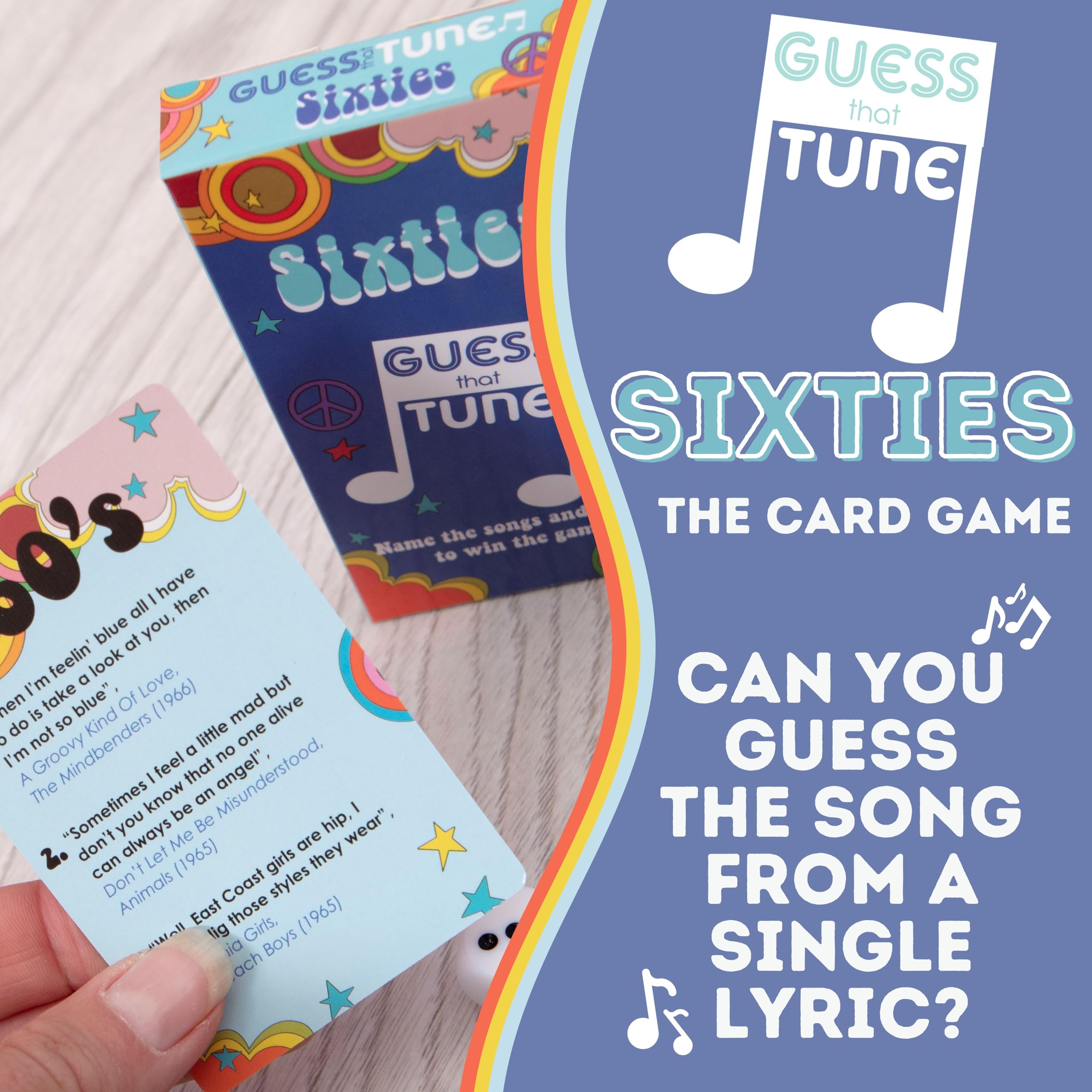 Boxer Gifts Sixties Guess That Tune Music Card Games For Adults And Families | Song Lyrics Game Night - Name The 60S Song For Mu