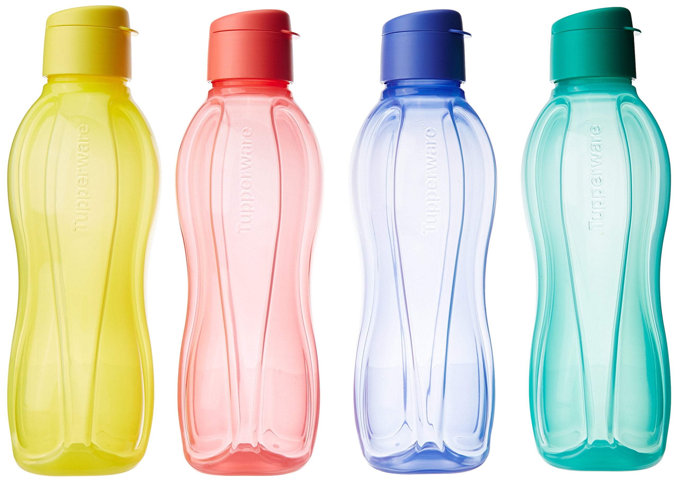 Tupperware Fliptop 1 Liter Bottle, Set Of 4, Multicolor