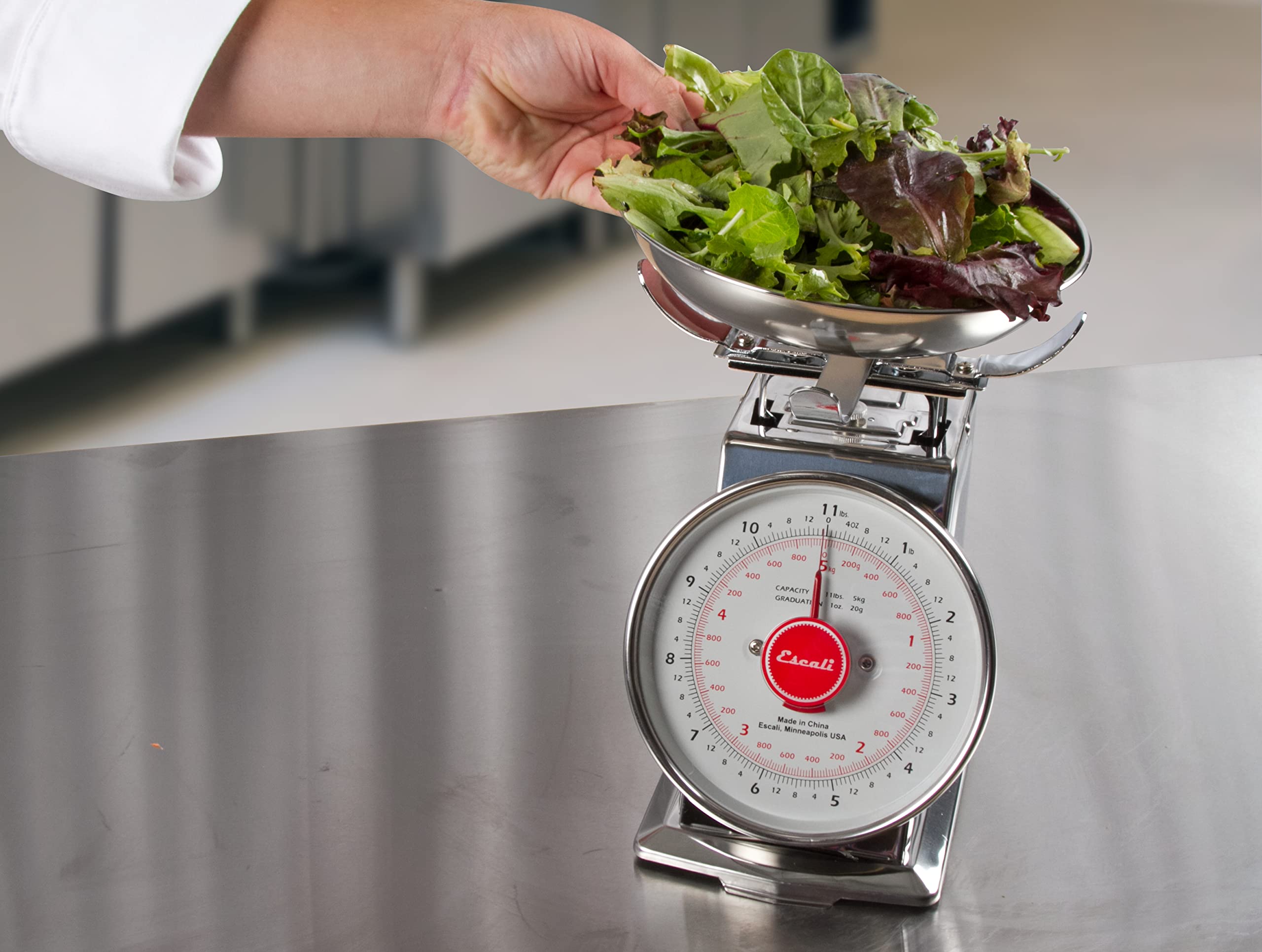 San Jamar Escali Stainless Steel Mechanical Dial Scale with Bowl  Silver