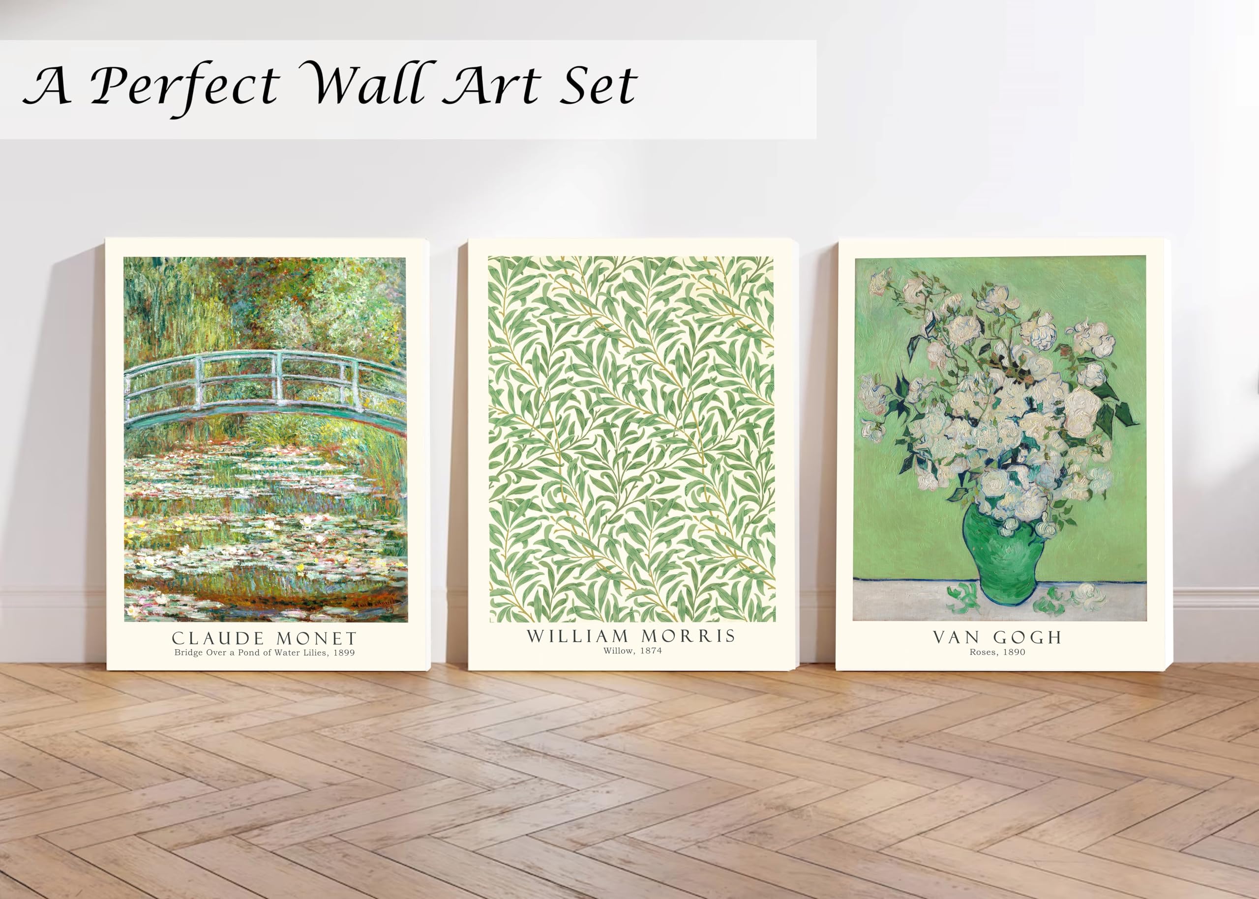 Induslyfe Framed Grass Wall Art Canvas Decor Set Of 3, Matisse Wall Art Framed Prints Posters Mid Century Modern Art, Aesthetic