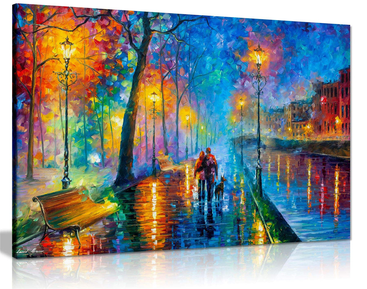 Melody Of The Night By Leonid Afremov Canvas Wall Art Picture Print For Home Decor (36X24)