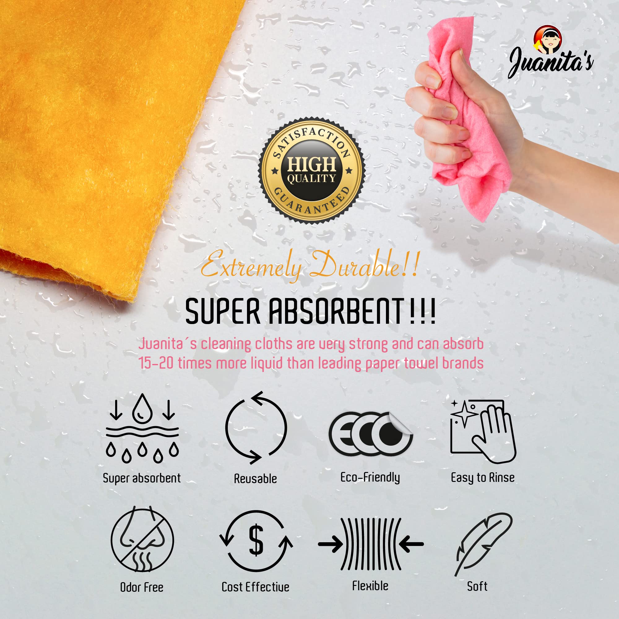 Juanitas, Un Paper Towels, Reusable Paper Towels, Reusable Paper Towels Washable Rolls, Cloth Paper Towels, From Cellulose, Ultr