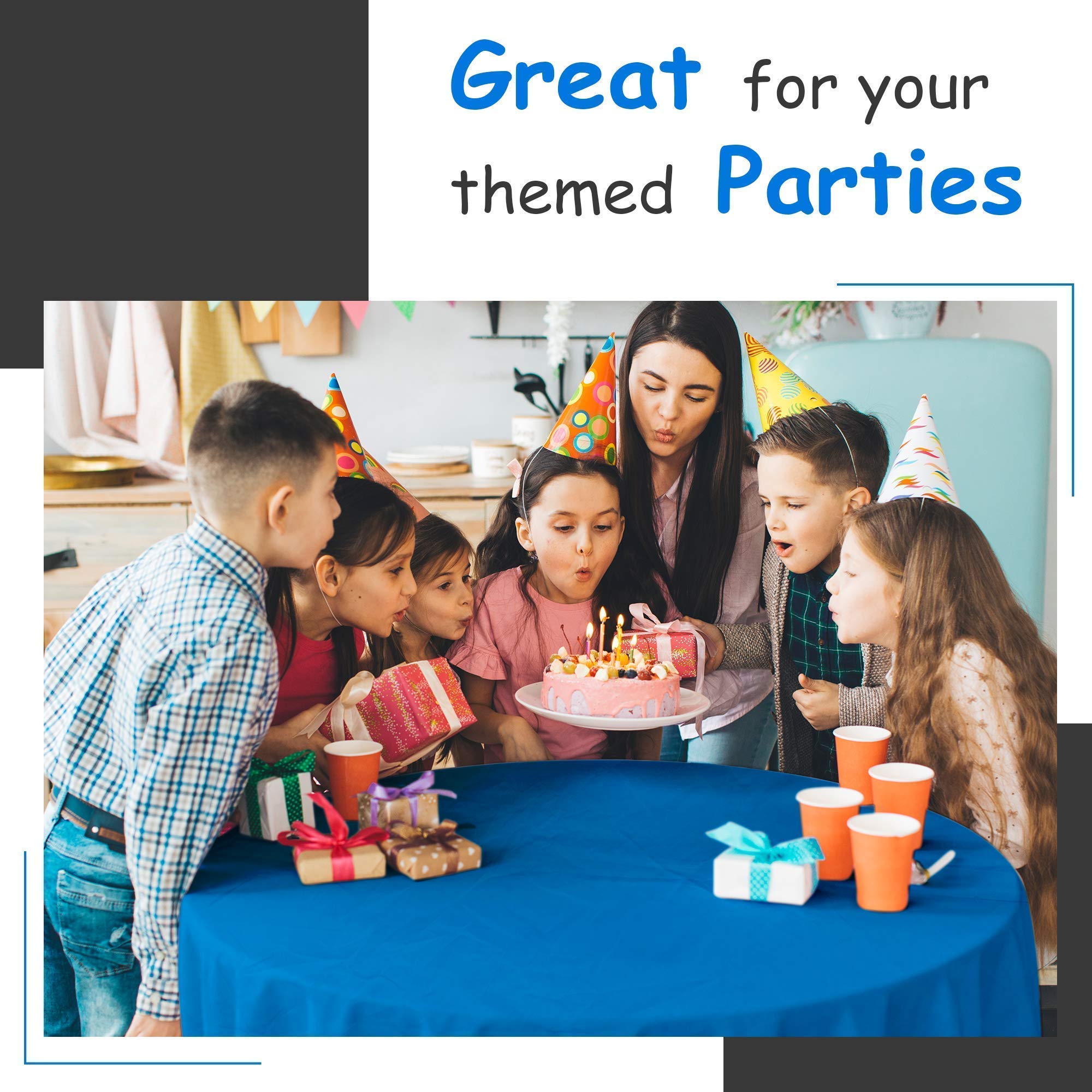 14 Pack Premium Blue Plastic Tablecloth - 54 X 108 In. Disposable Rectangle Plastic Table Cloth - Decorative Rectangle Table Cov