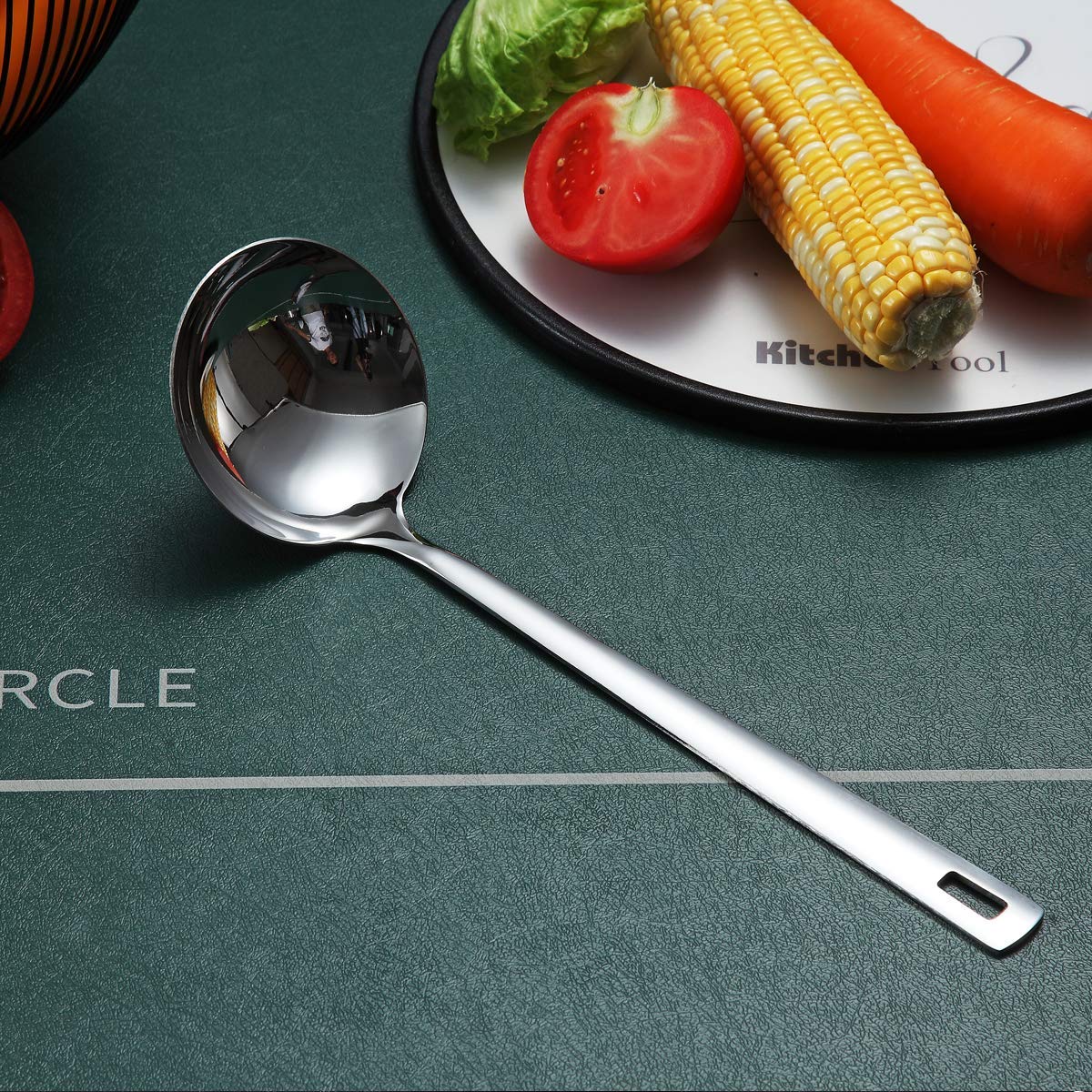 Stainless Steel Ladle, Berglander Soup Ladle, Cooking Ladle, Kitchen Ladle, Metal Soup Spoon For Cooking Non-Stick And Heat Resi