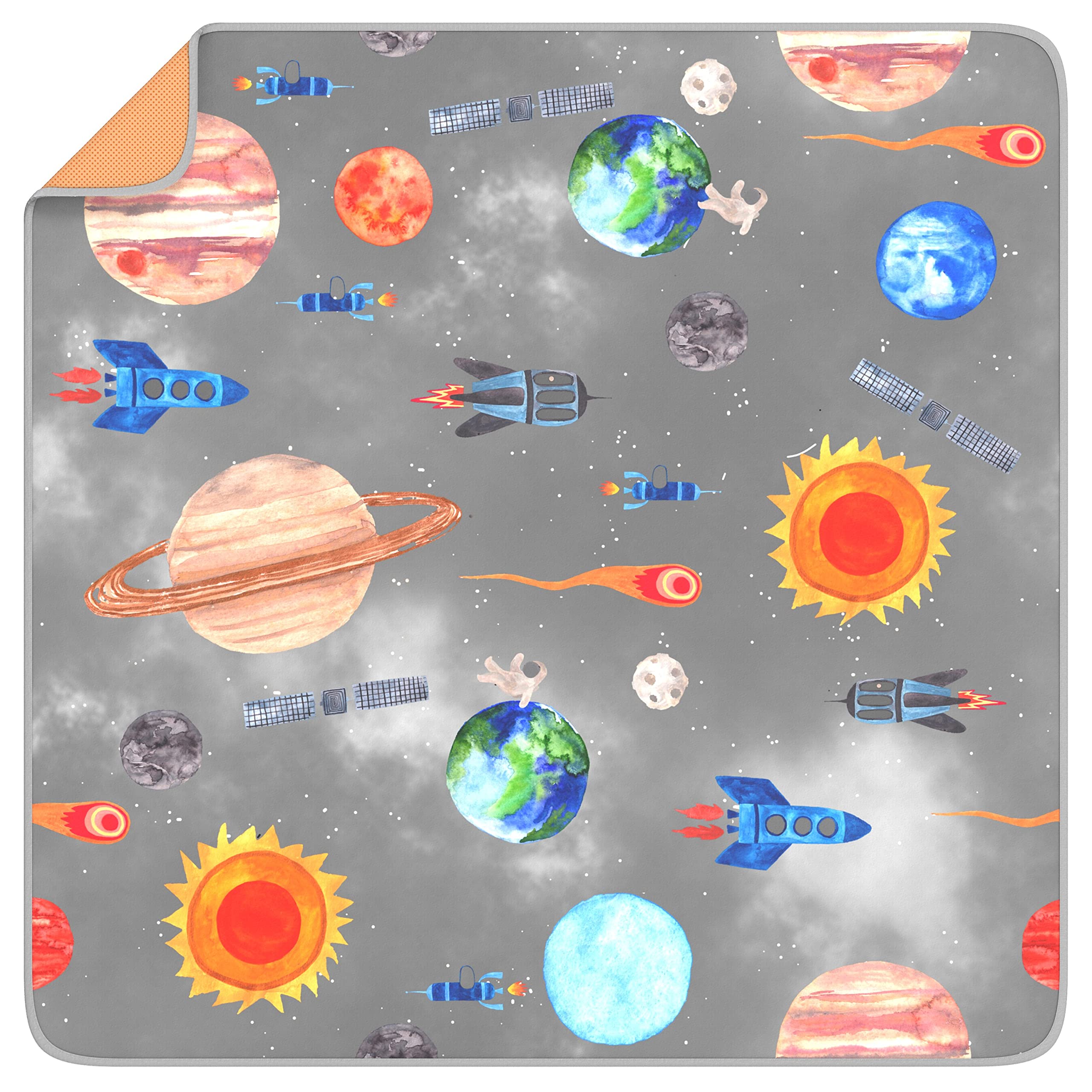 Babyboet Splat Mat For Baby - Under High Chair Floor Mat Protects Wood, Vinyl And Carpet From Spills - Waterproof Triple Layer B