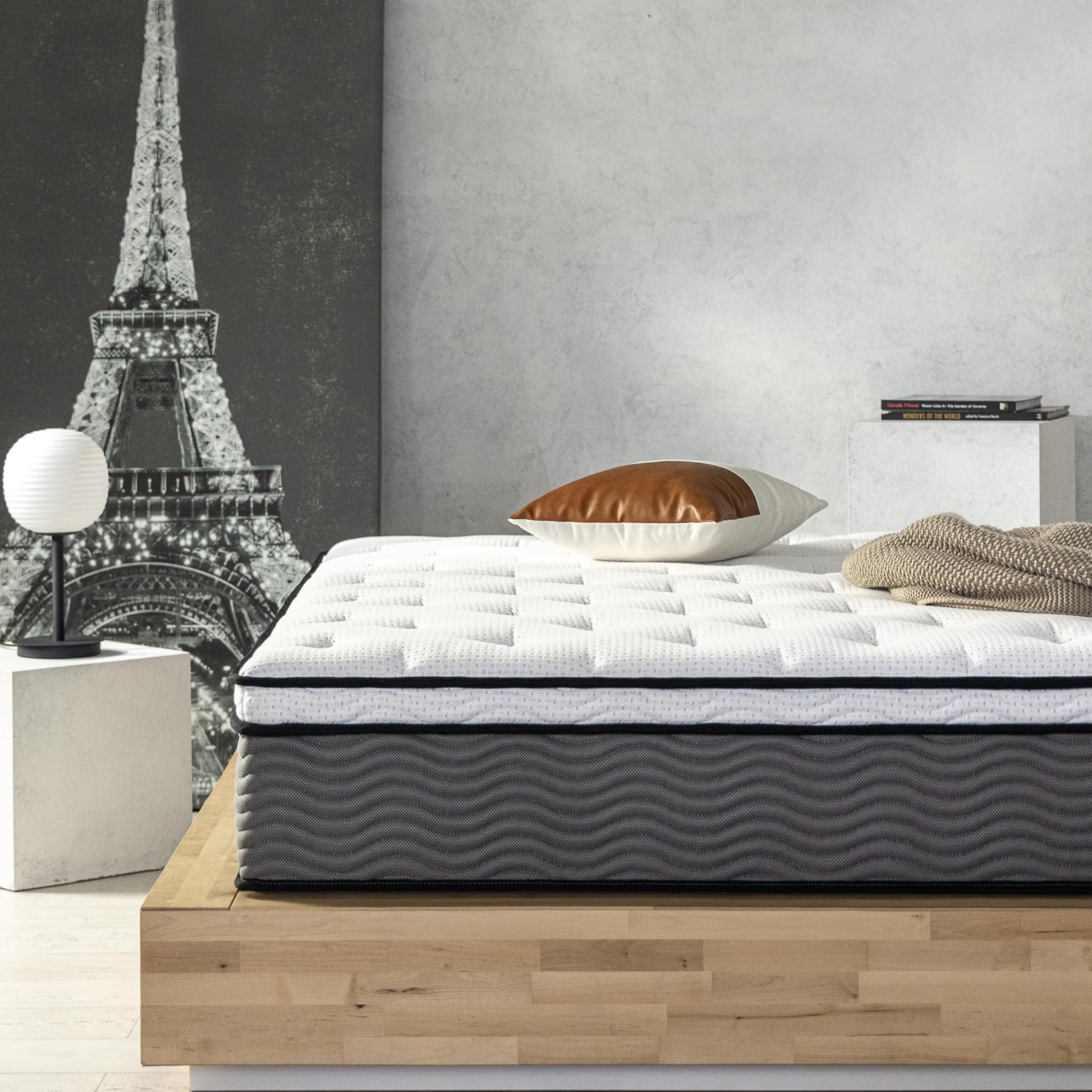 Zinus 12 Inch True Support Hybrid Mattress [New Version], Full, Fiberglass Free, Medium Feel, Motion Isolation, Certified Safe F