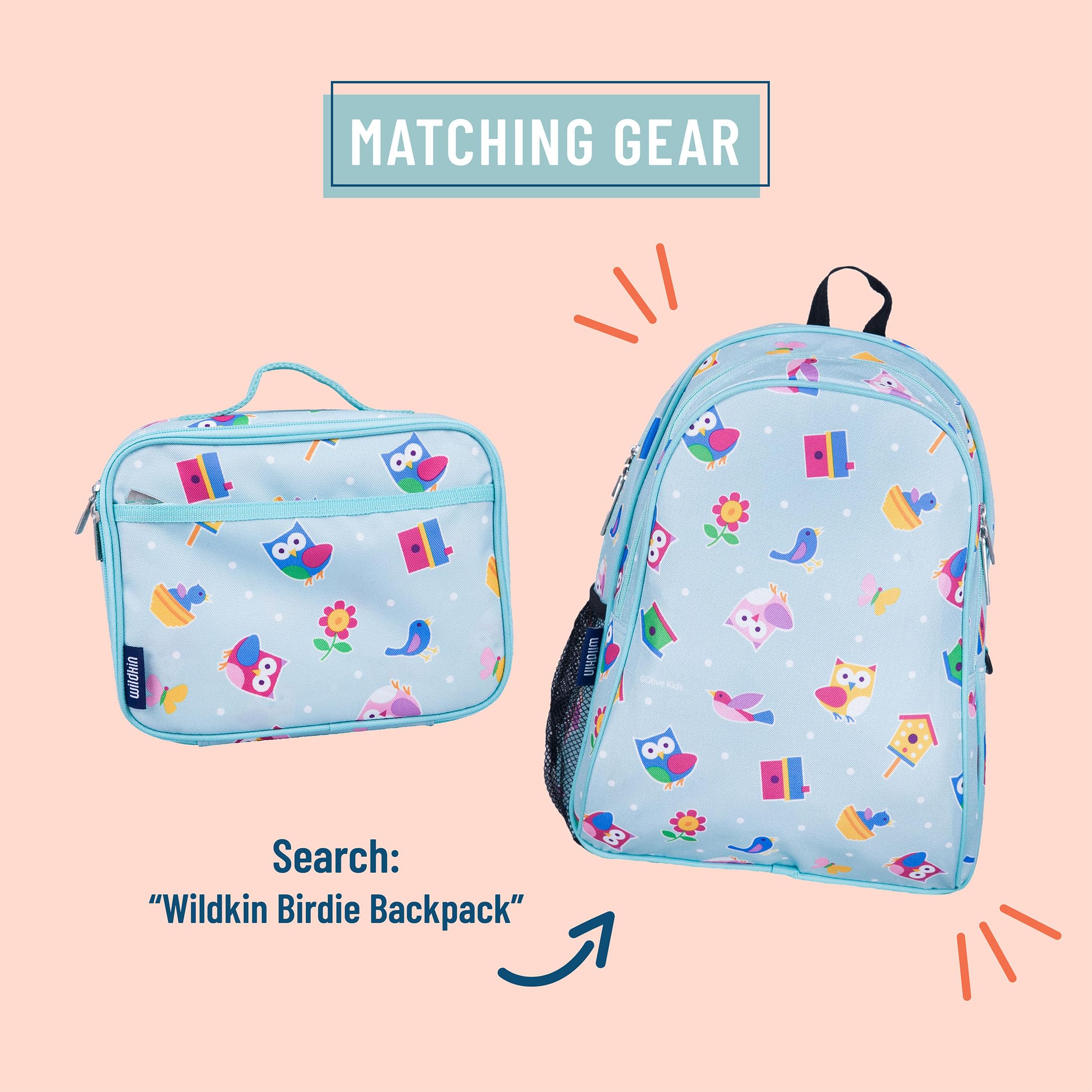 Wildkin Kids Insulated Lunch Box - Durable And Reusable For School & Travel - Birdie