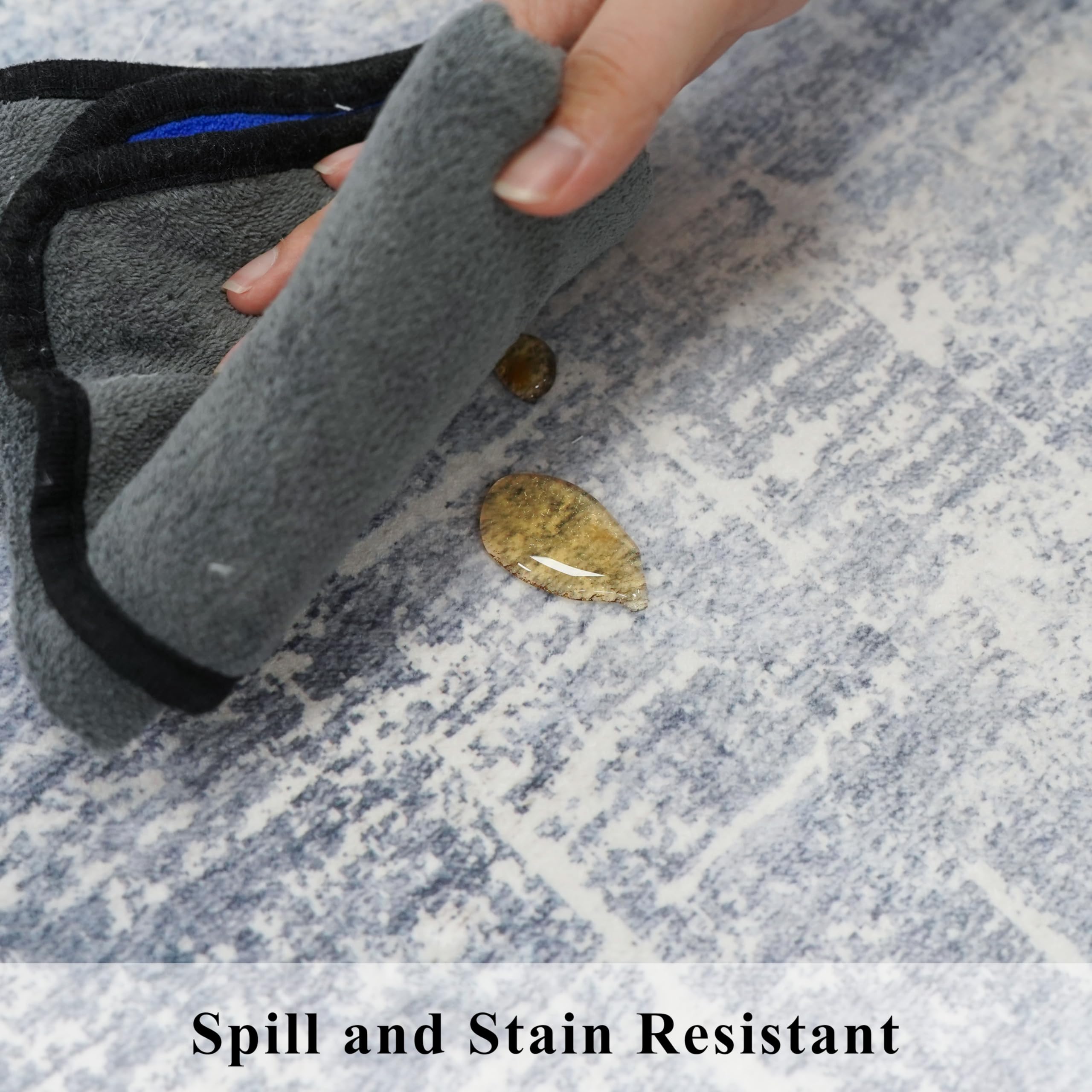 2x6 Non-Slip Entryway Area Rugs: Washable Stain Resistant Kitchen Carpet Low Pile Printed Doormat Soft Nursery Runner Vintage Ab
