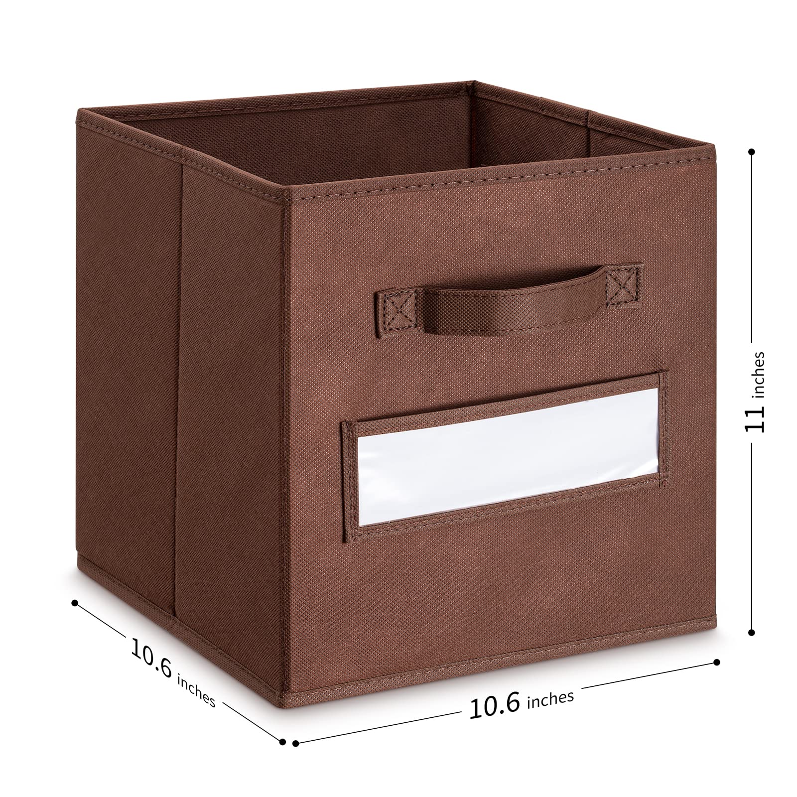 Artsdi Set Of 10 Storage Cubes,Foldable Fabric Cube Storage Bins With 10 Labels Window Cards & A Pen,Baskets Containers For Shel