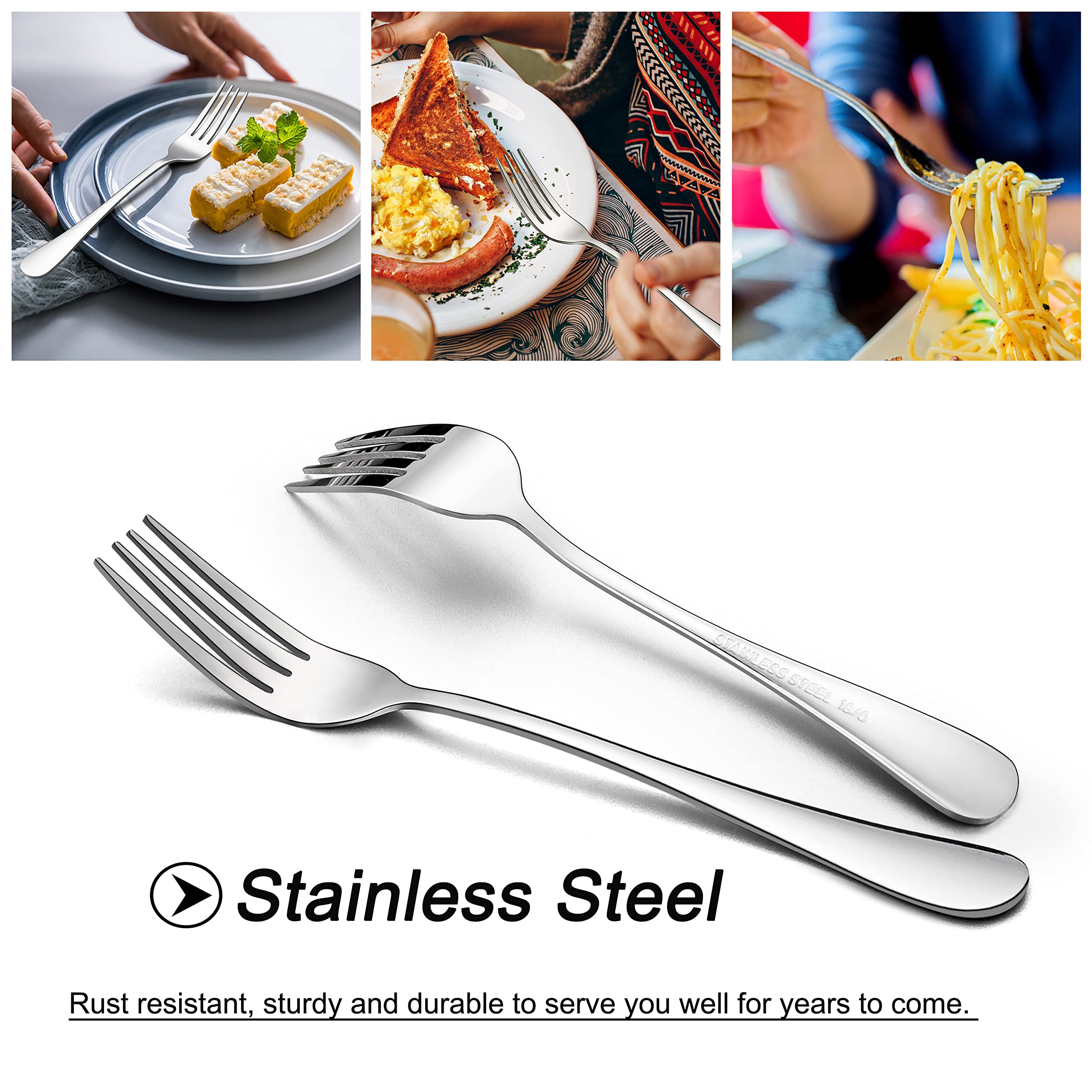 Lianyu 24-Piece Forks And Spoons Silverware Set, 12 Teaspoon And 12 Dinner Fork, Stainless Steel Flatware Cutlery Set For Home K
