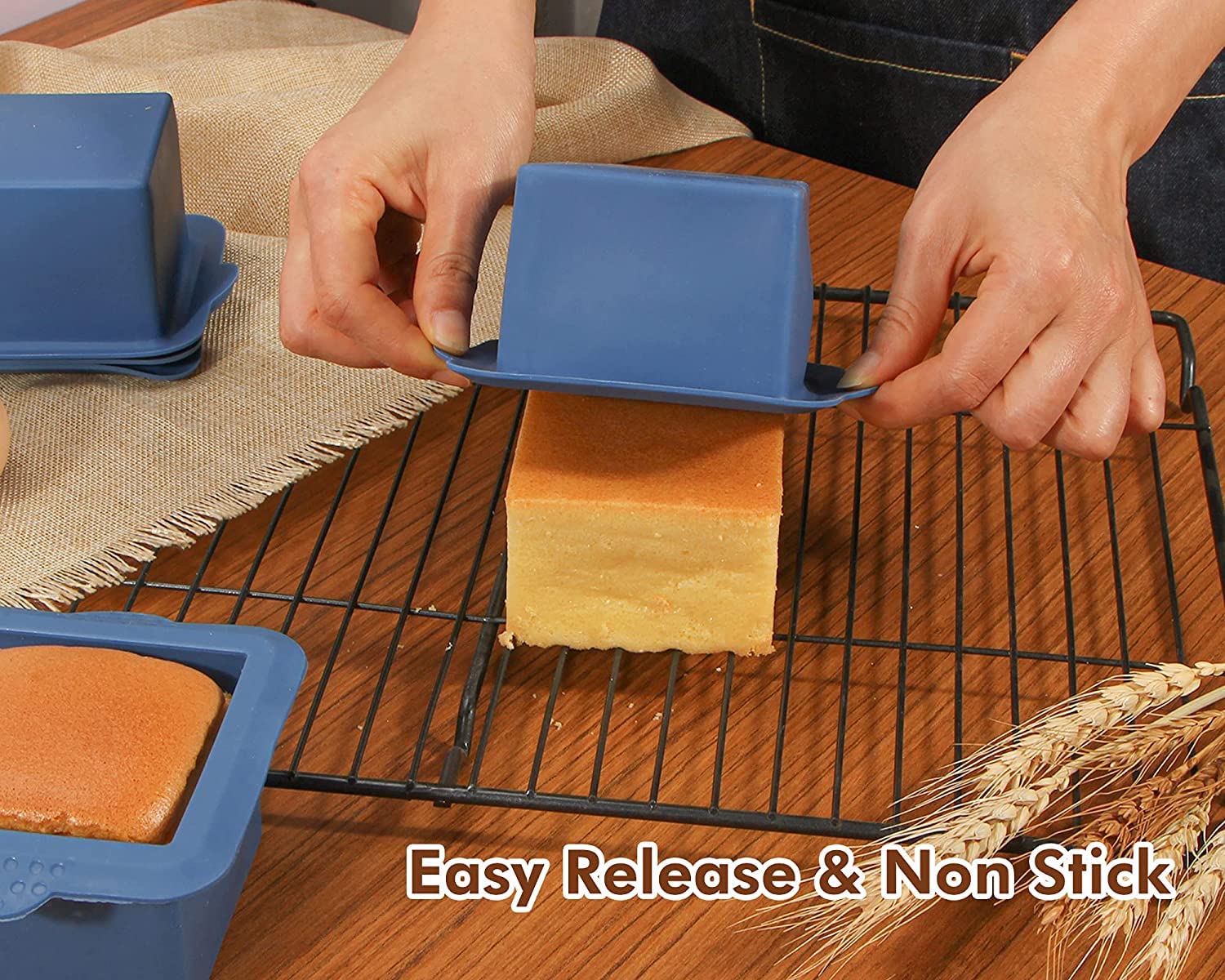 Webake Silicone Square Mold 3X3 Inch Mini Cake Pan For Individual Portion Baking Molds For Pastry, Ice Cube, Jelly, Soap, Candle