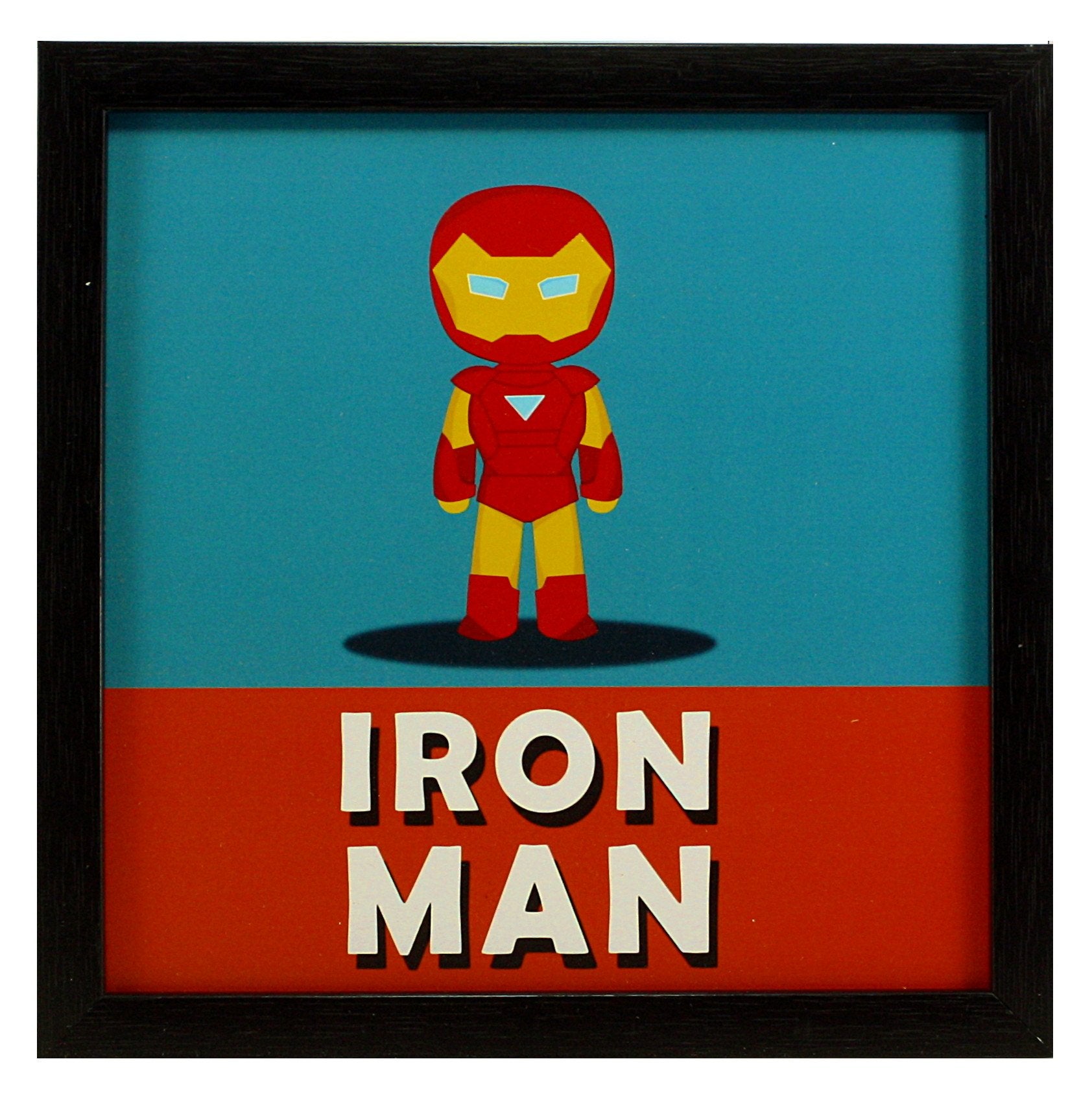 Indianara 4 Piece Set of Framed Wall Hanging Kids Room Decor Iron Man Hulk Thor Captain America Art Prints 8.7 INCH X 8.7 INCH W