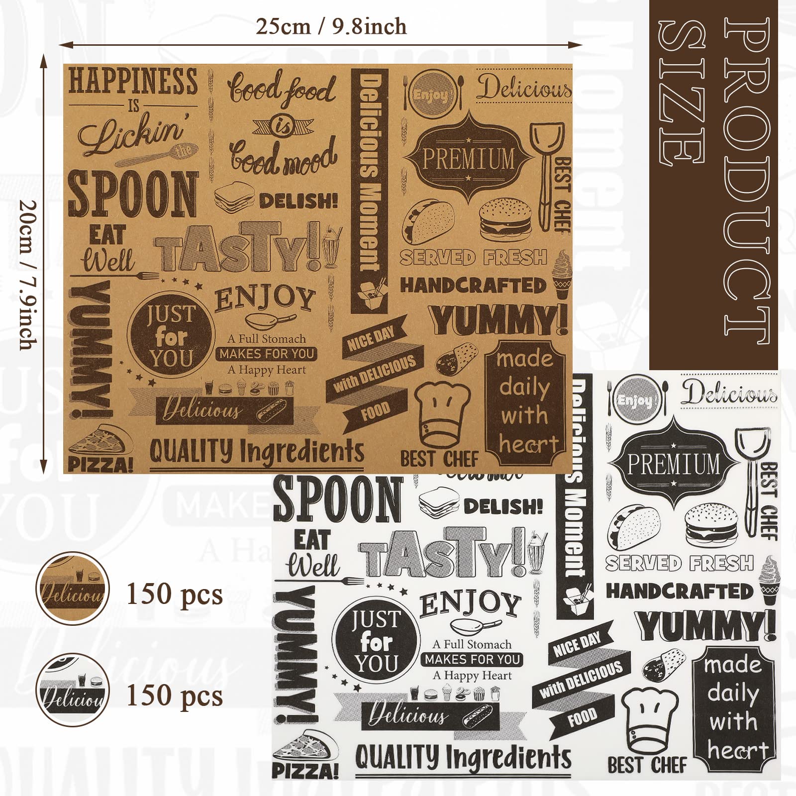 Woanger Deli Wax Paper Sheets For Food Grease Resistant Tray Basket Liners White Newsprint Paper Square Hot Dog Wrappers Greasep