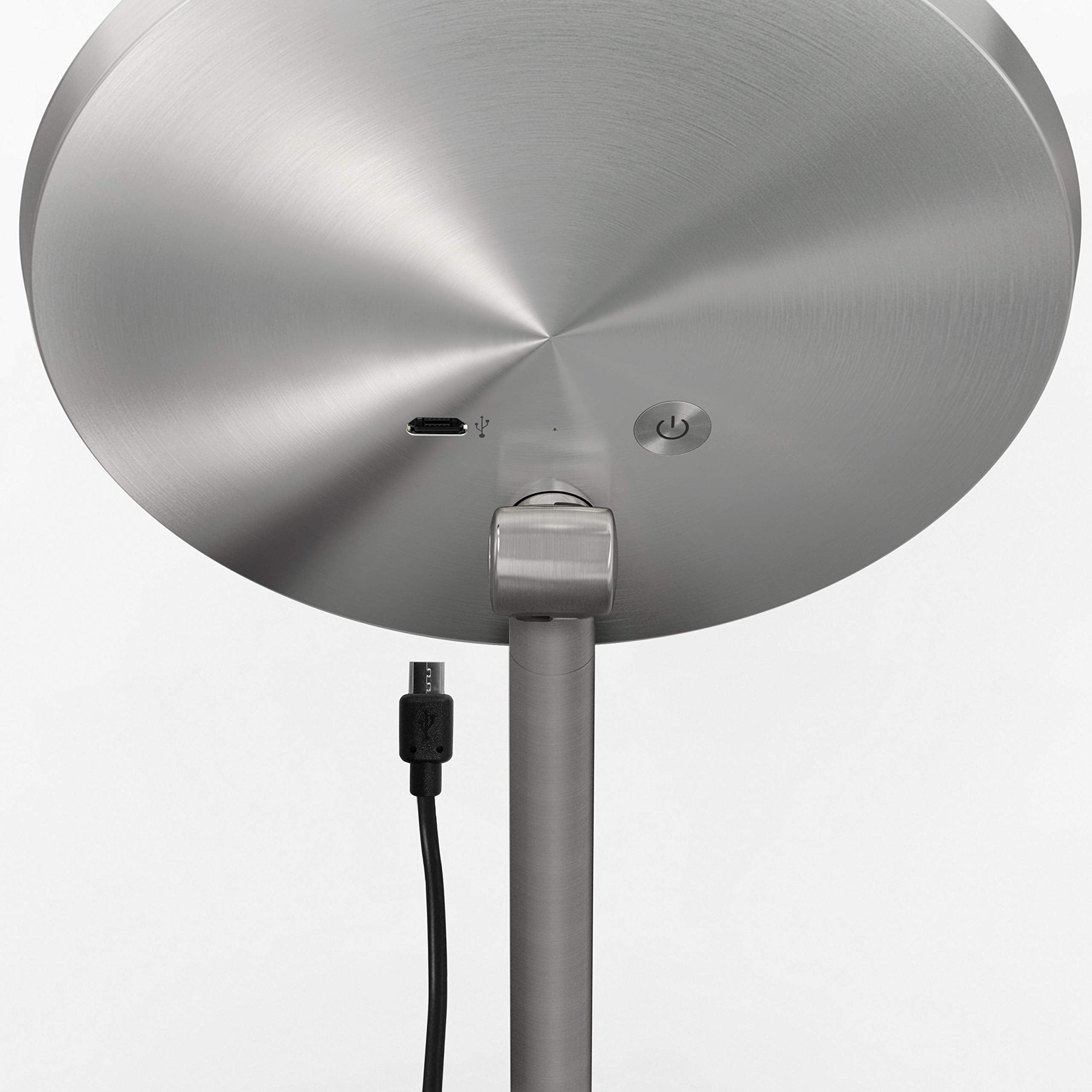 Simplehuman 5'' Round Rechargeable Mini Travel Sensor Makeup Mirror, 10X Magnification, Brushed Stainless Steel