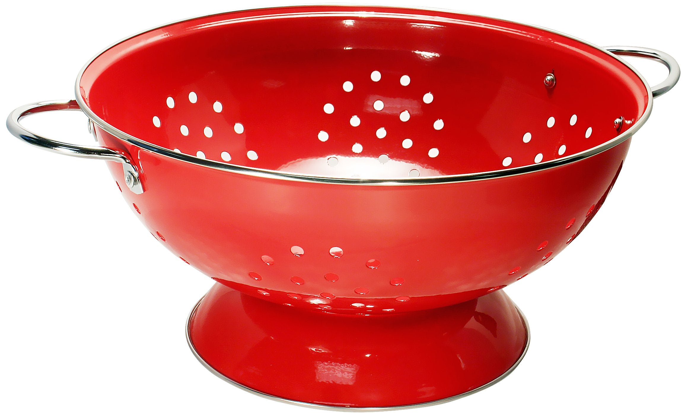 Calypso Basics By Reston Lloyd Powder Coated Enameled Colander, 7 Quart, Red