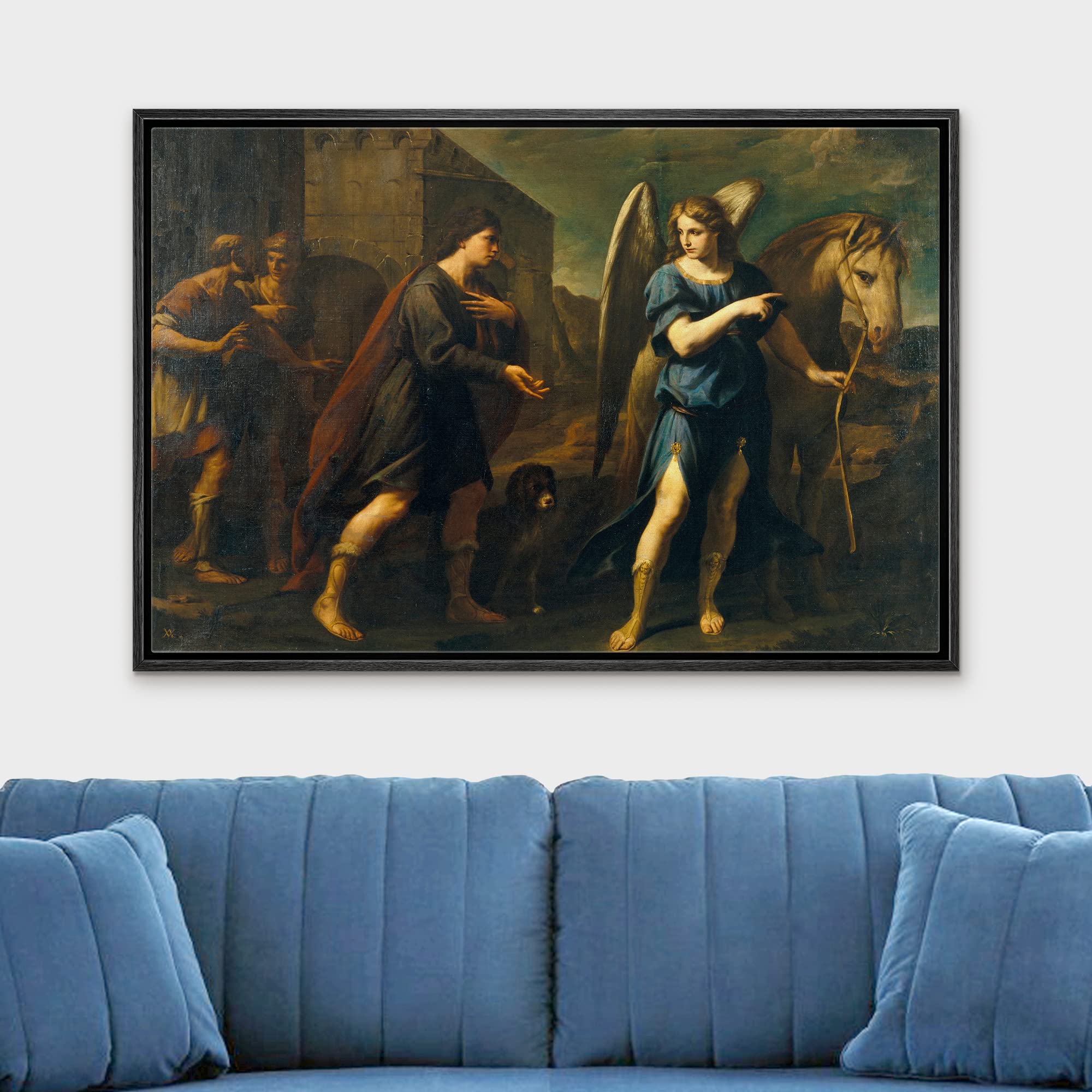 Wall26 Framed Canvas Print Wall Art Tobias Meets Archangel Raphael By Andrea Vaccaro People Historic Illustrations Fine Art Trad