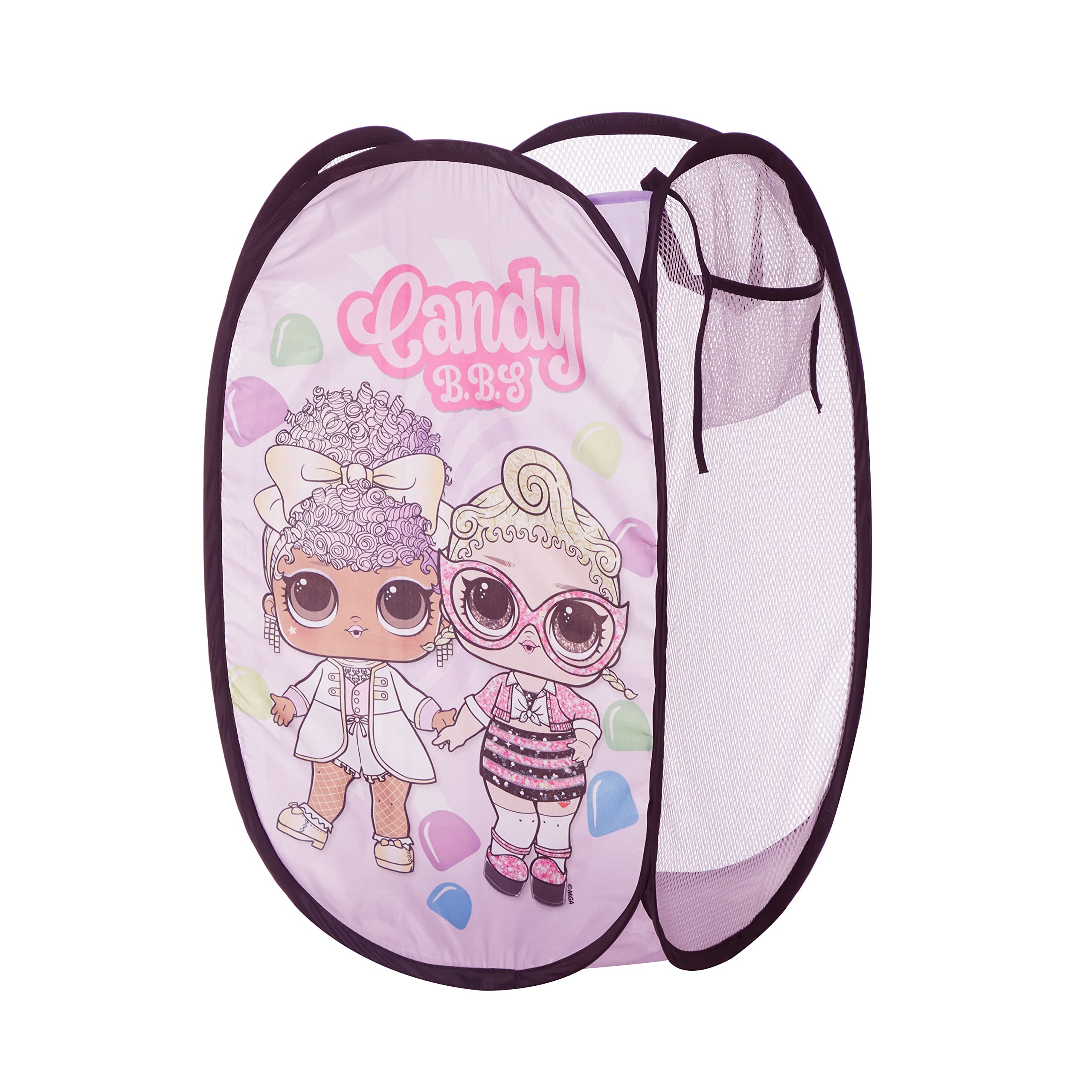 Idea Nuova Lol Surprise Pop Up Hamper With Durable Carry Handles, 21'' H X 13.5'' W X 13.5'' L, Lol Surprise/Light Pink