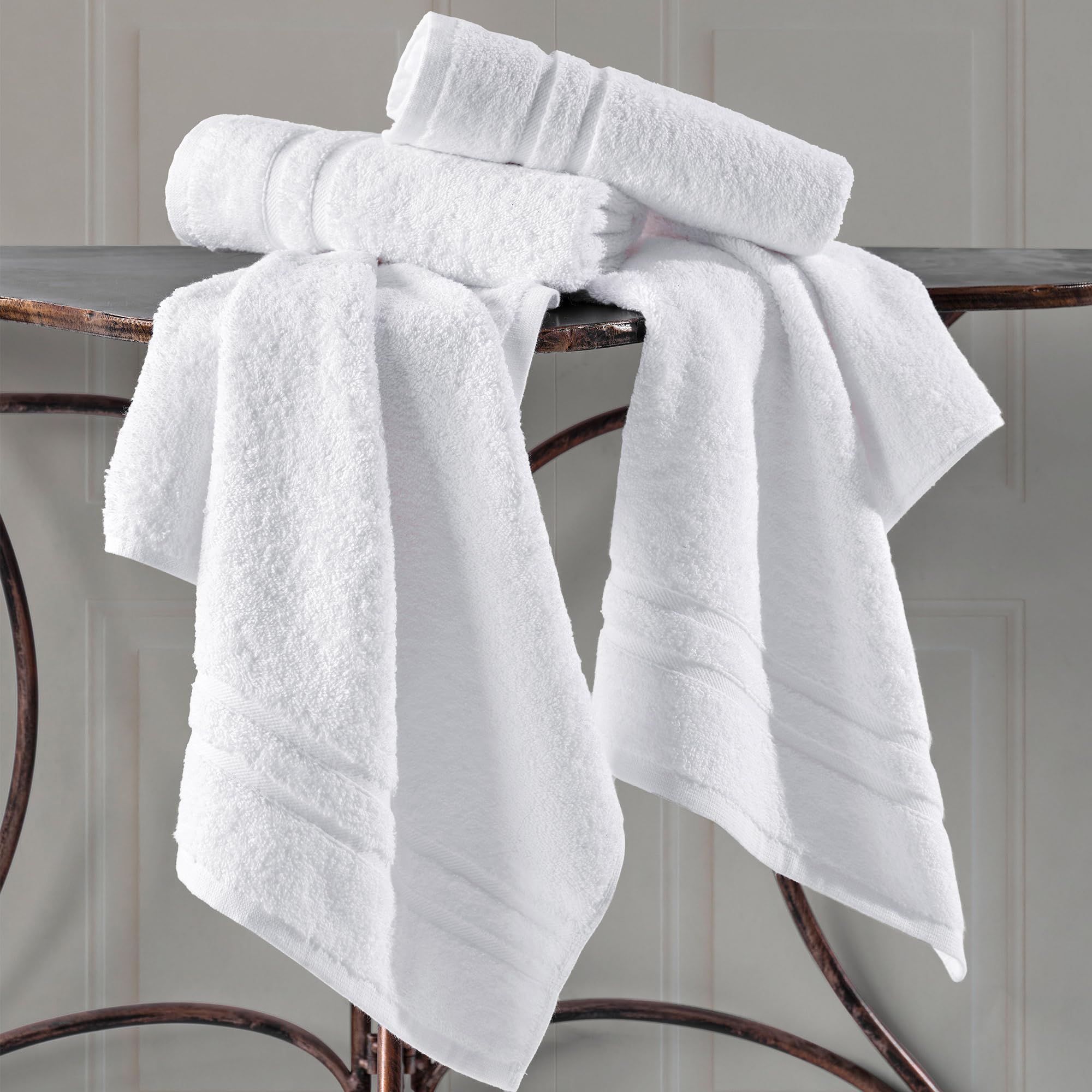 Hawmam Linen White Hand Towels 4-Pack -16 x 29 Turkish Cotton Premium Quality Soft and Absorbent Small Towels for Bathroom
