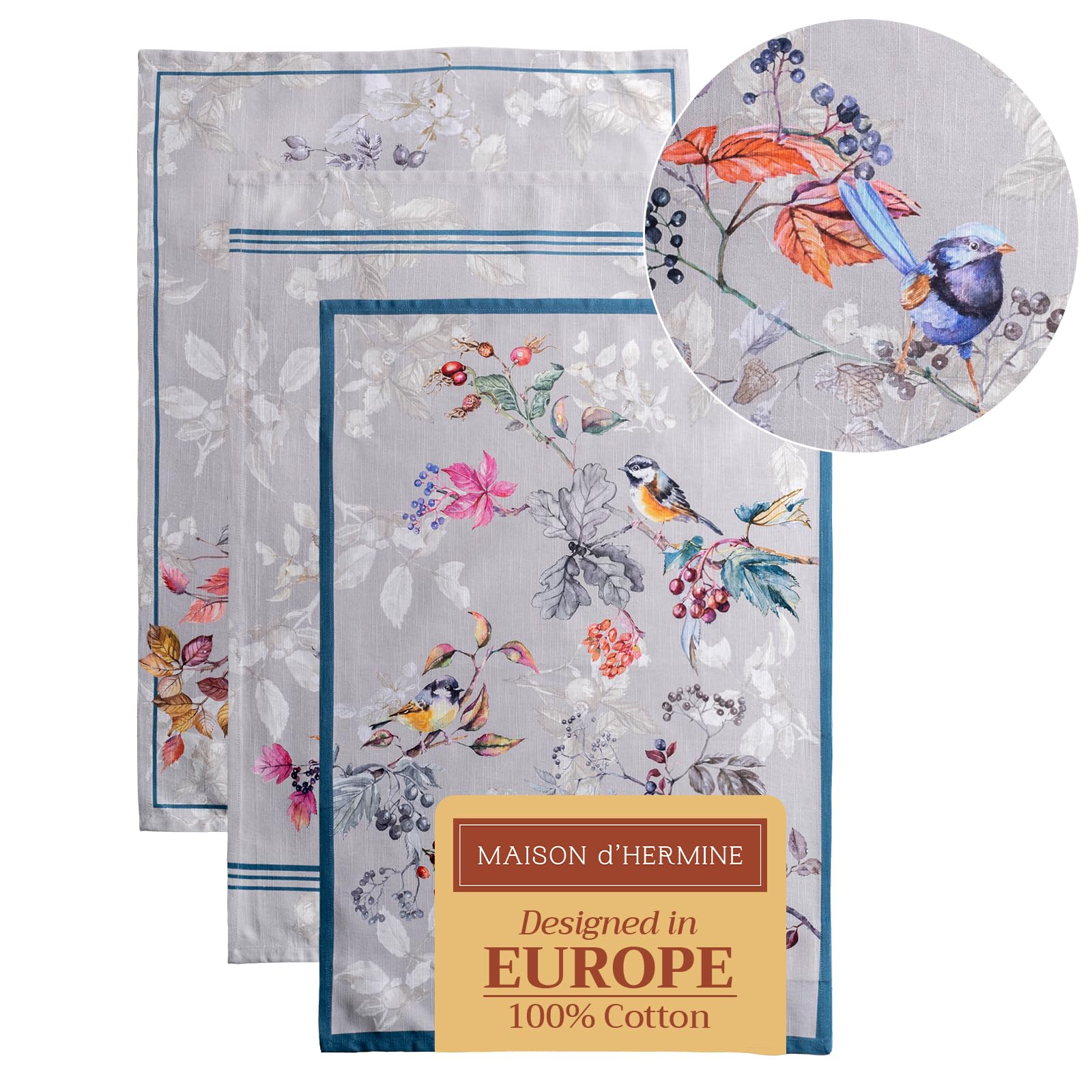 Maison D' Hermine Kitchen Towel 100% Cotton Quick Dry Cleaning Dishtowel For Gifts, Dining, Home, Wedding, Banquet, Buffet, Equi