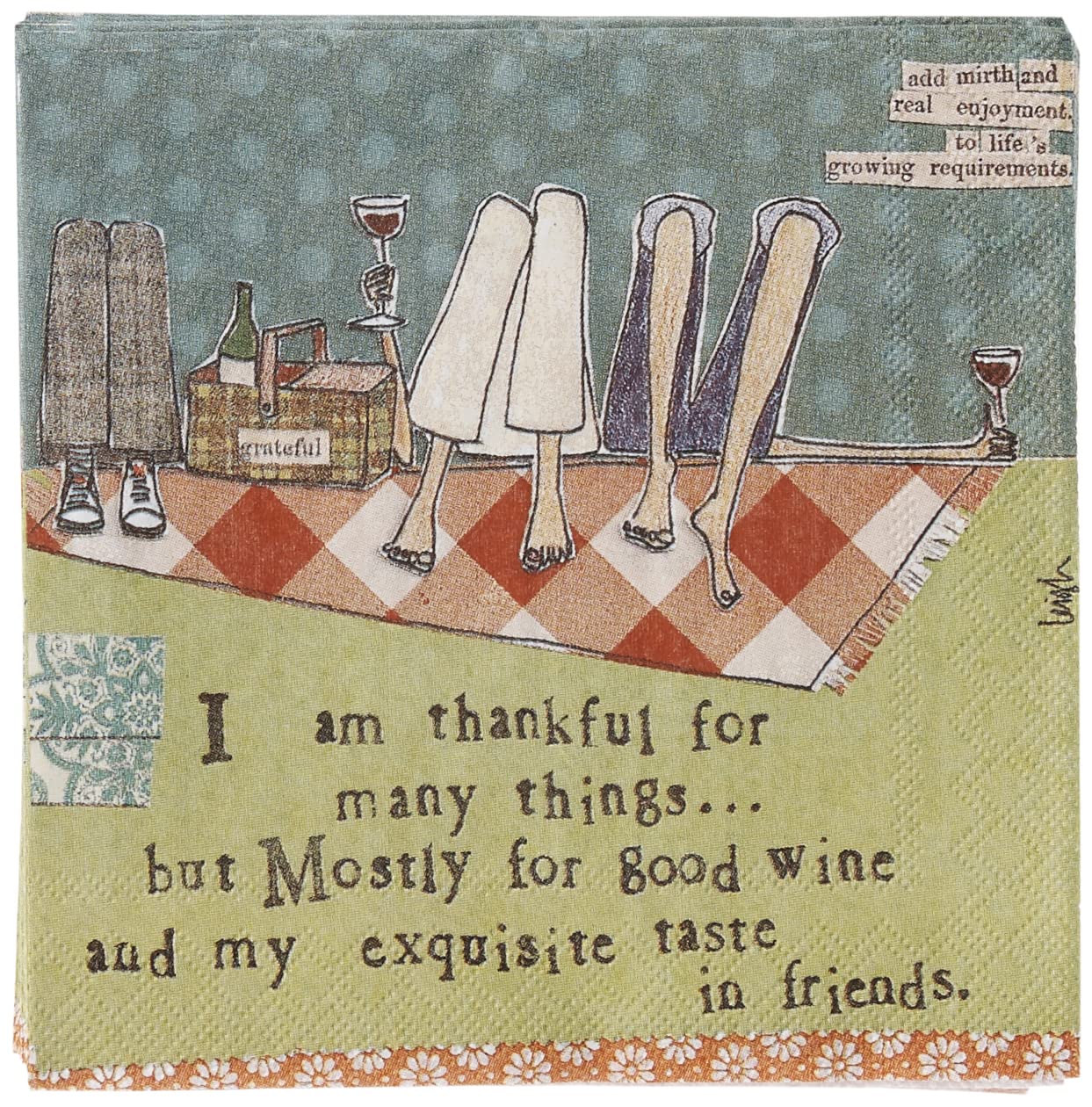 Ideal Home Range Curly Girl 3-Ply Paper Napkins, 5'' X 5'', Multicolor
