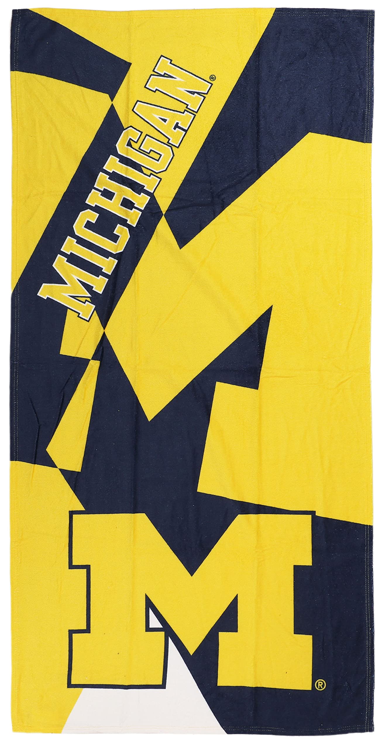 Northwest Michigan Wolverines 30 x 60 Inch Beach Towel, Puzzle Design